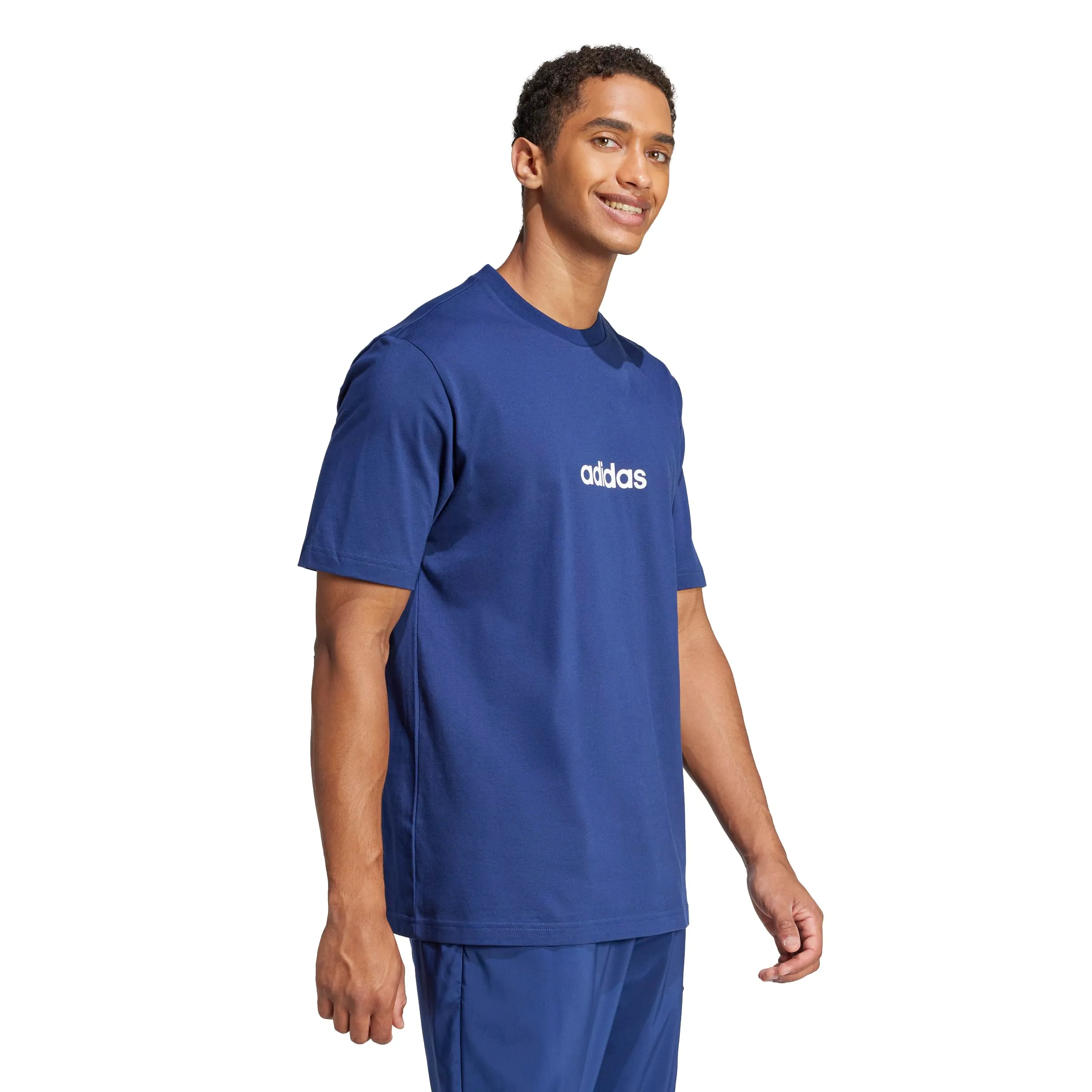 Adidas Essentials Linear Single Maglietta in Jersey da Uomo, S - immagine 4