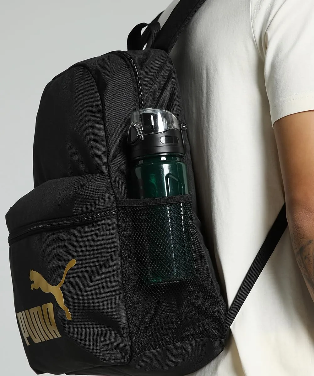 Puma Phase Backpack, Black-gold-no.1 Logo, Unisex Adult - immagine 3