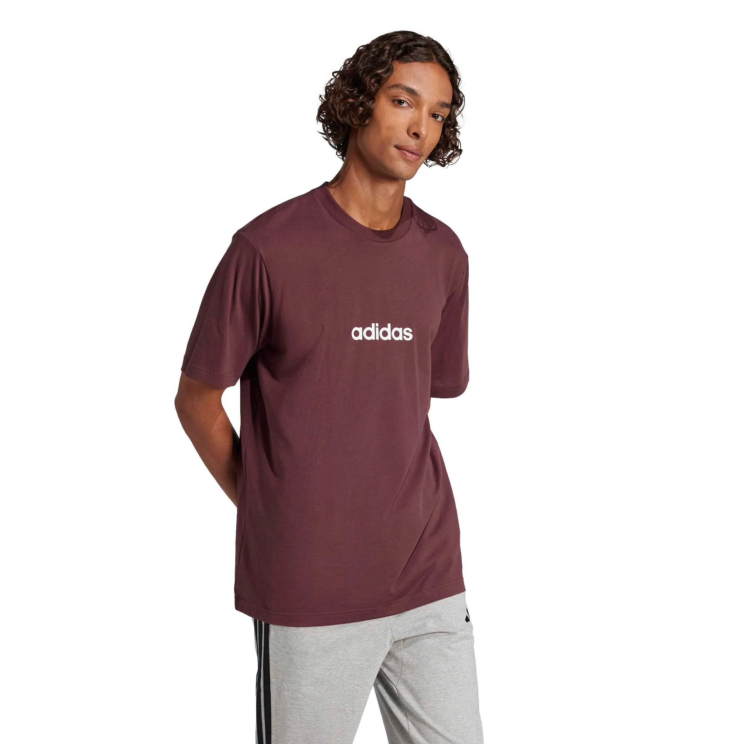 Adidas Essentials Linear Single Men's Jersey T-Shirt - L Tall - immagine 2