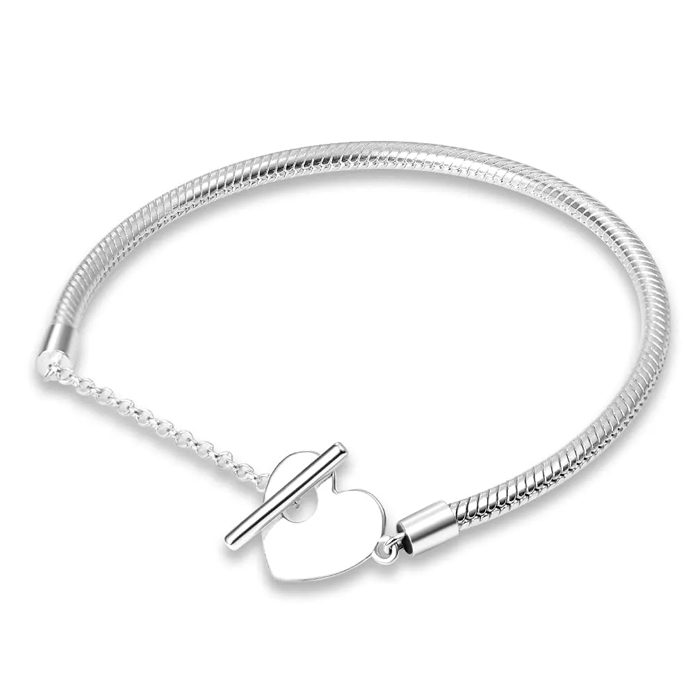 KUNSIR Moments Bracciale Snake in Argento Sterling 925 Compatibile con Pandora, 19cm - immagine 1