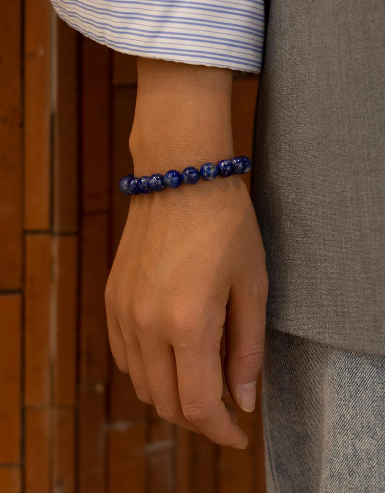 Landorilo Bracciale in Pietre Naturali Lapislazzuli per Donna e Uomo - immagine 2