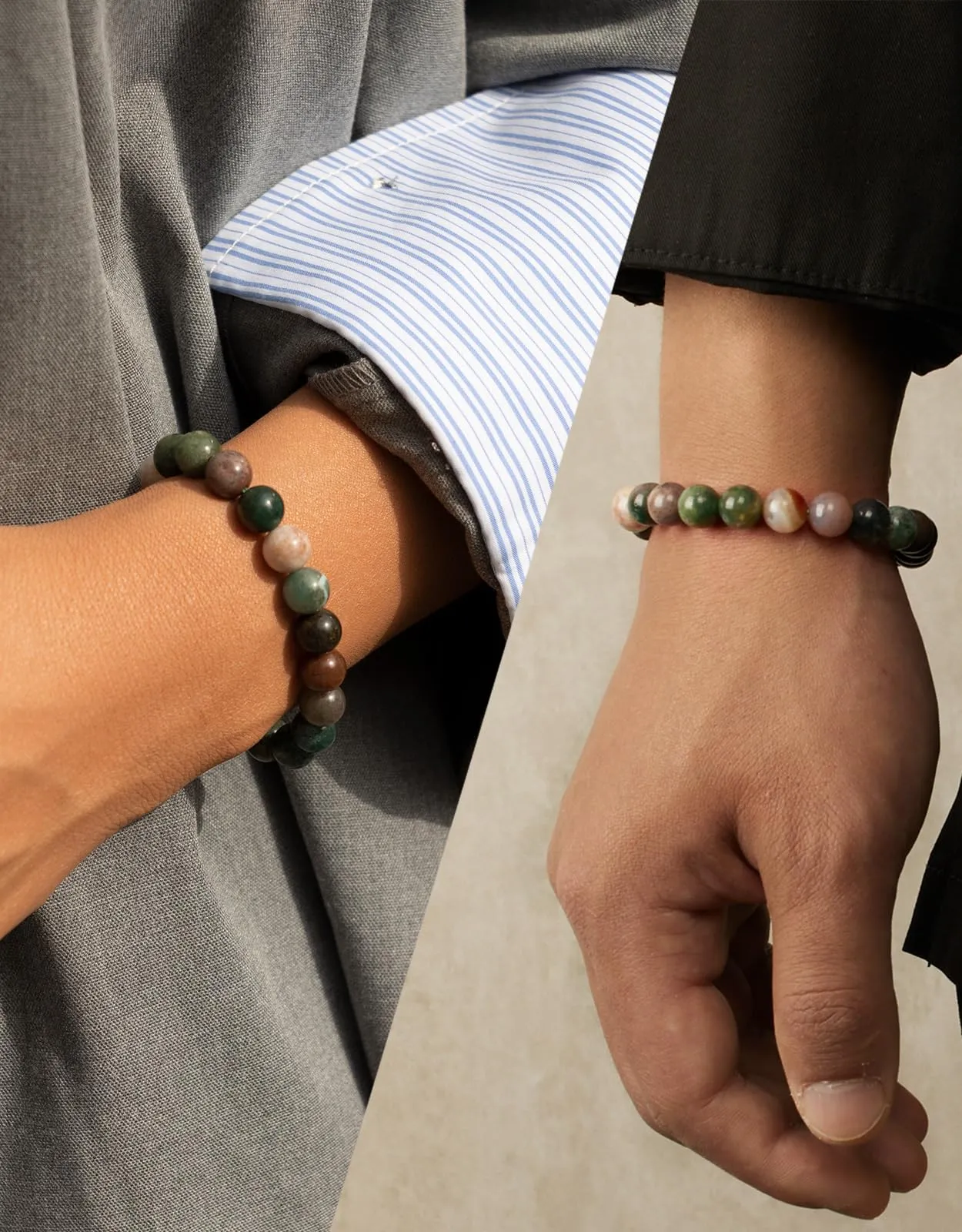 Landorilo Bracciale in Agata Indiana per Donna Uomo - immagine 2