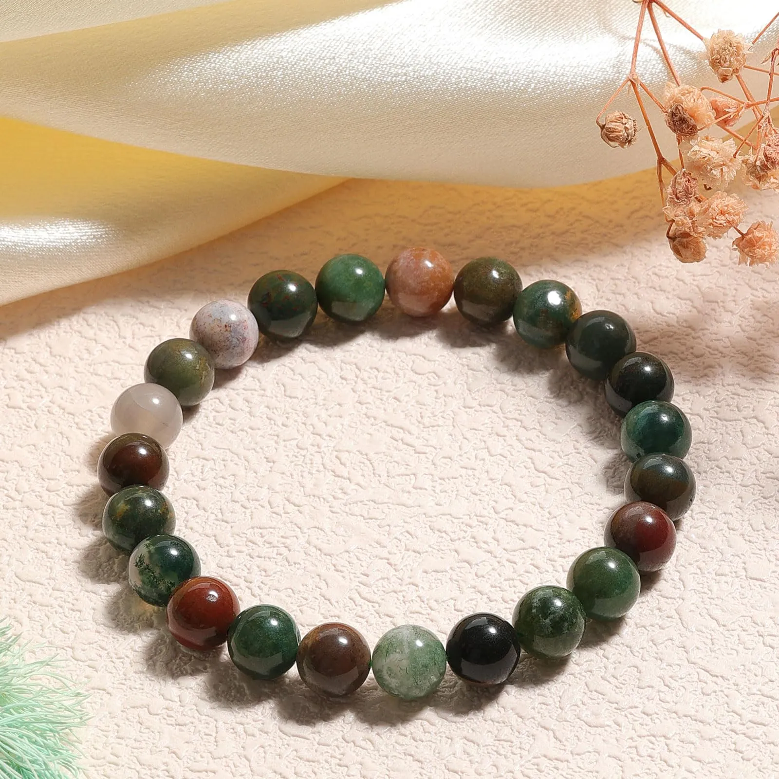 Landorilo Bracciale in Agata Indiana per Donna Uomo - immagine 3