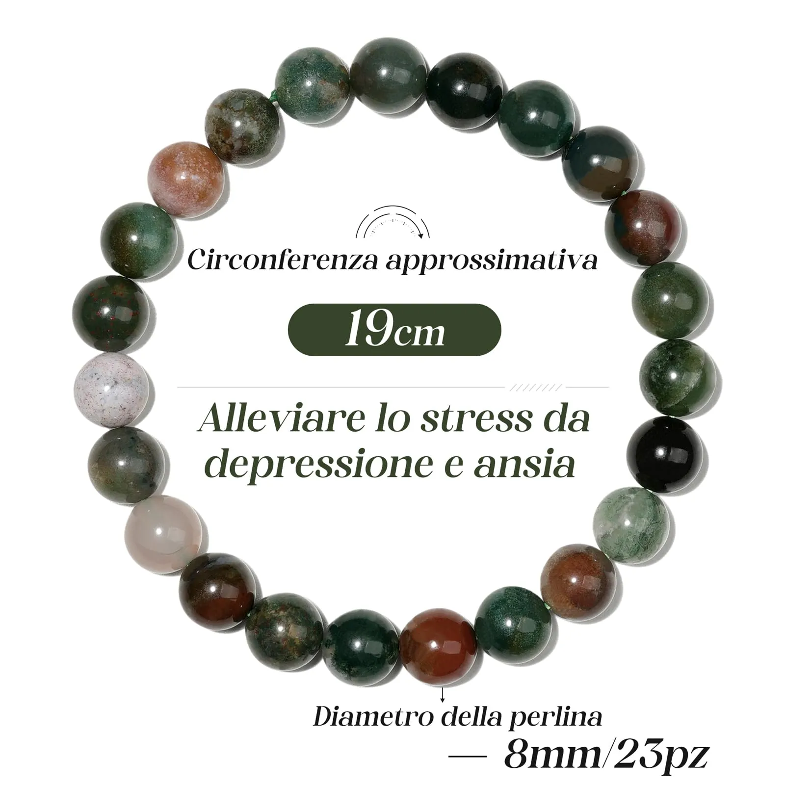 Landorilo Bracciale in Agata Indiana per Donna Uomo - immagine 4