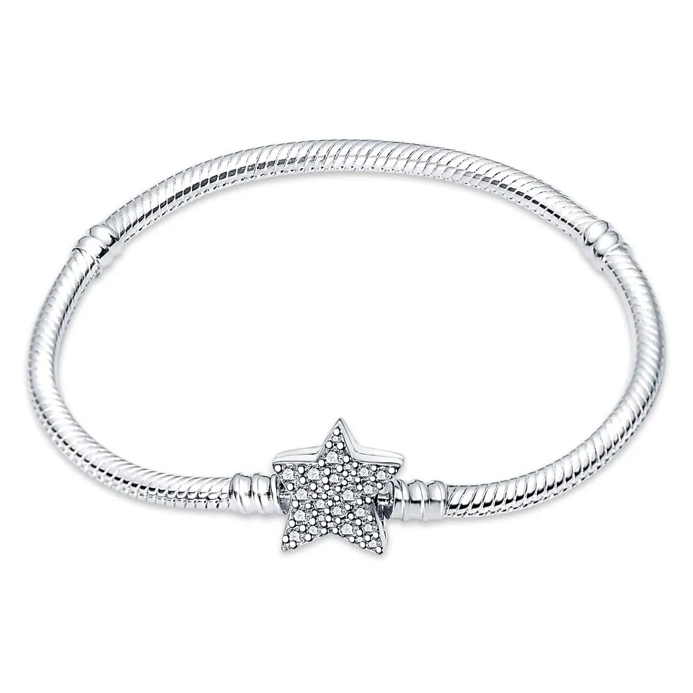 KUNSIR Moments Bracciale Donna in Argento Sterling 925 Snake, Compatibile con Pandora, 18cm - immagine 1