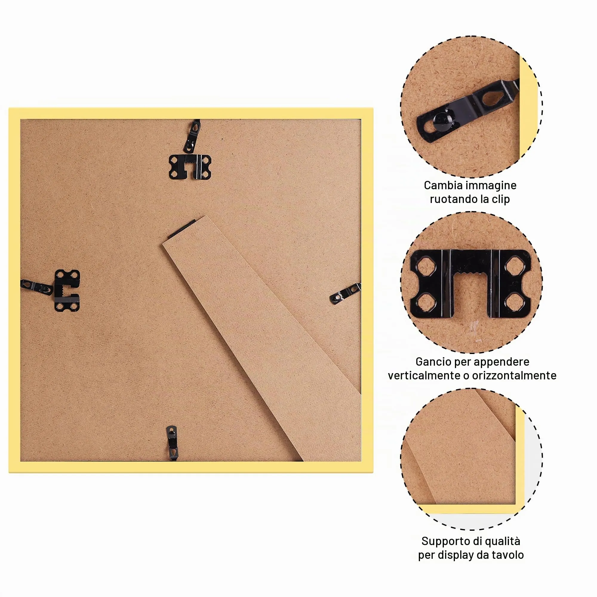 Giftgarden Cornice in PVC Dorata, 20x20 cm, 1 Pezzo - immagine 7
