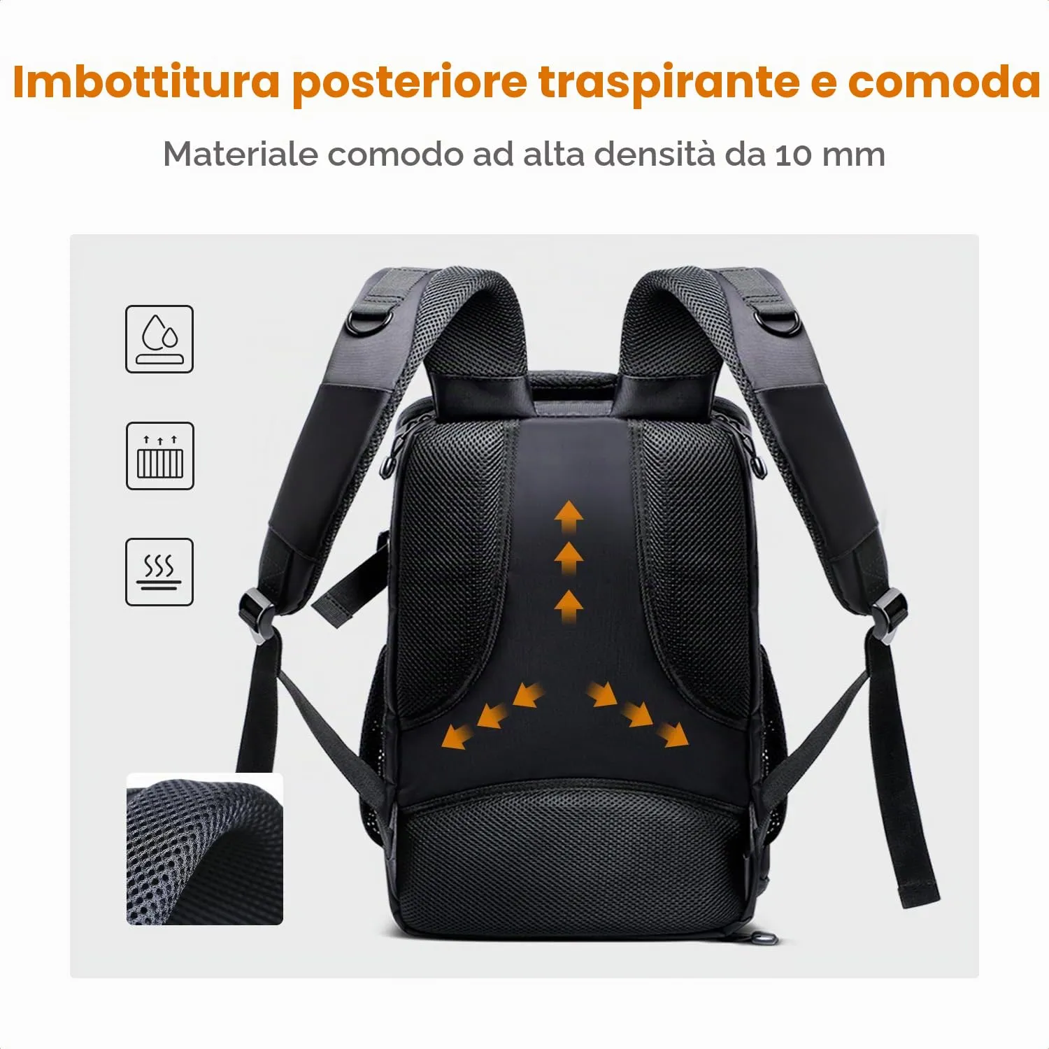 K&F Concept Zaino Fotografico 25L Impermeabile, Nero Grigio - immagine 4