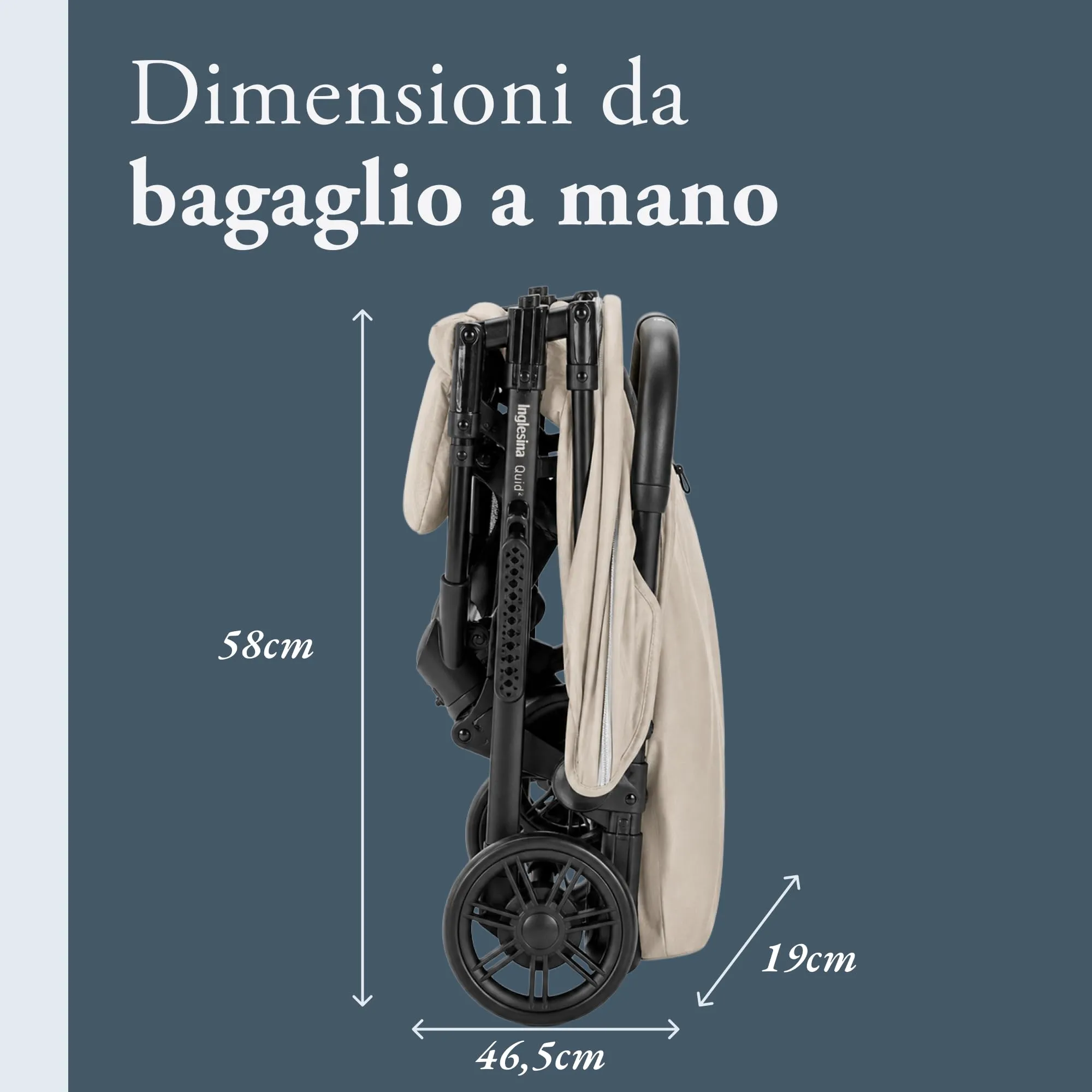 Inglesina Quid 2 Passeggino leggero, Alpaca Beige - immagine 4
