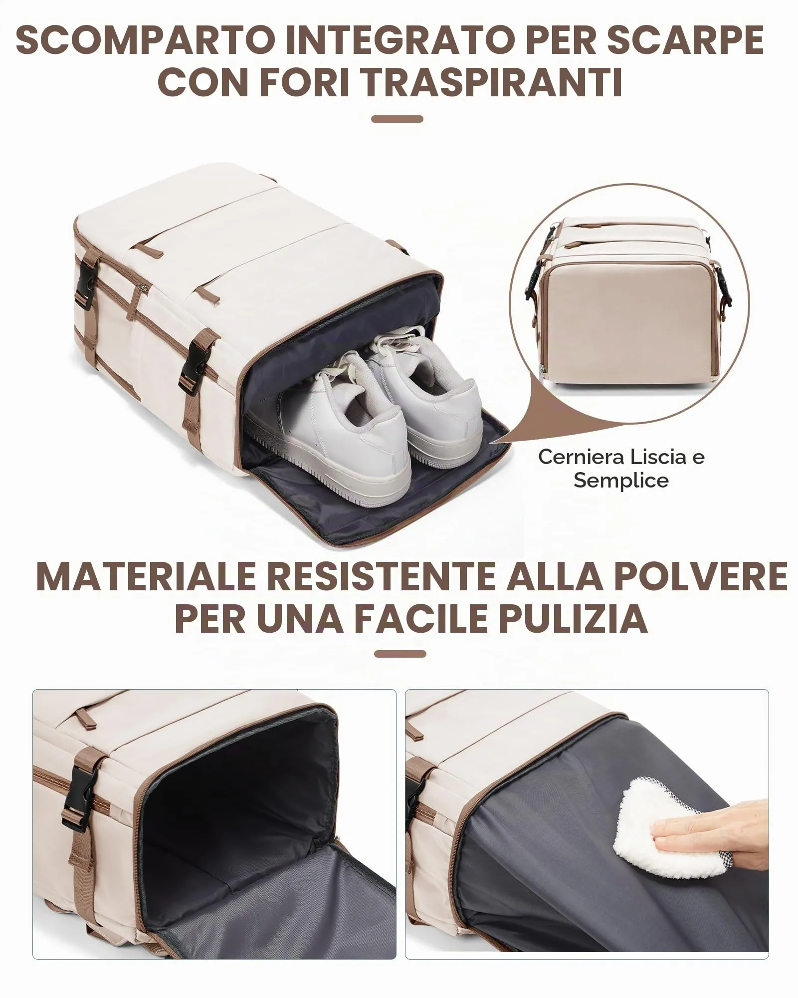 BJLFS Borse da Cabina per Ryanair 40x30x20 Bagaglio a Mano Donna Uomo - immagine 4