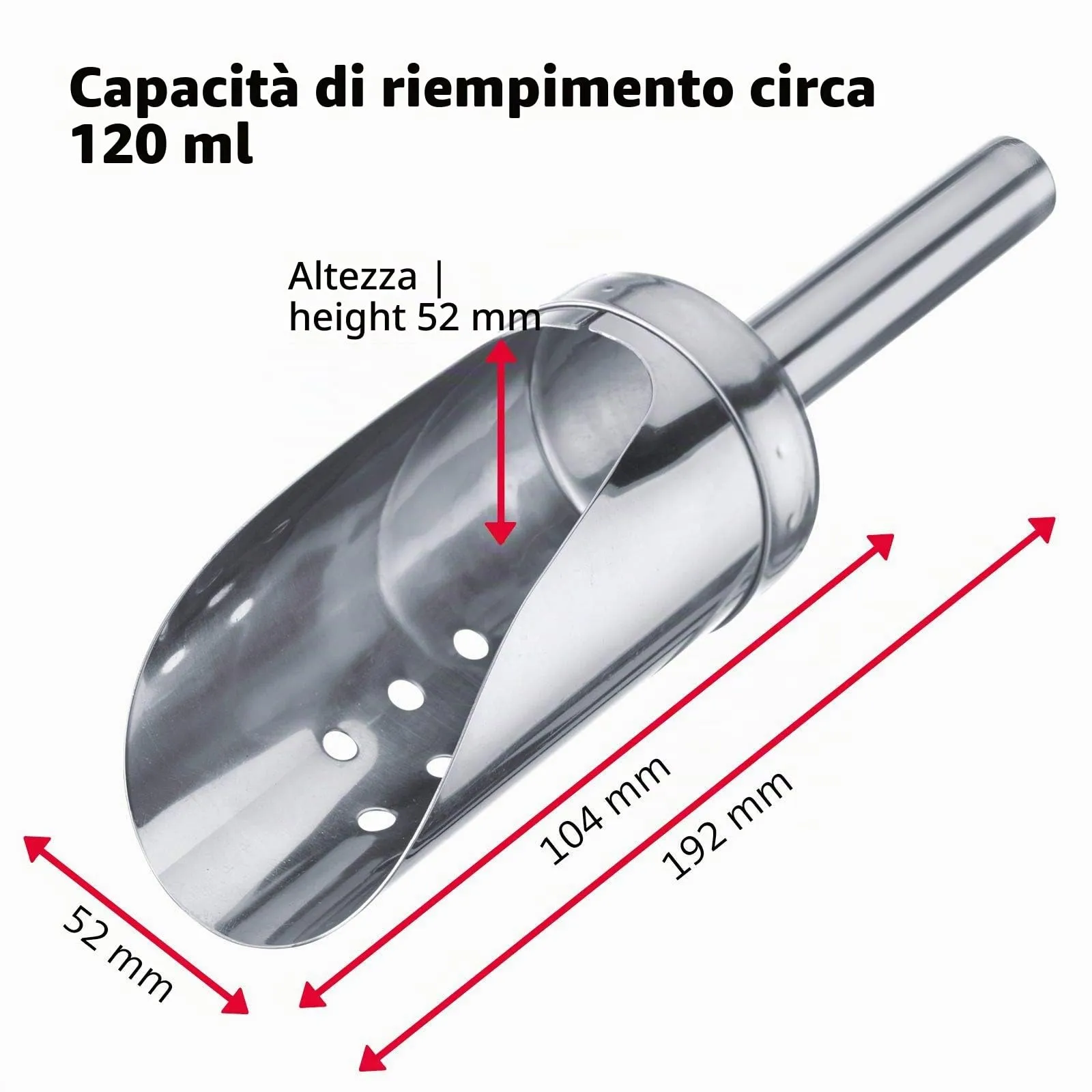 Westmark Paletta per ghiaccio, 120 ml, Acciaio inox, Argento, 91222270 - immagine 4