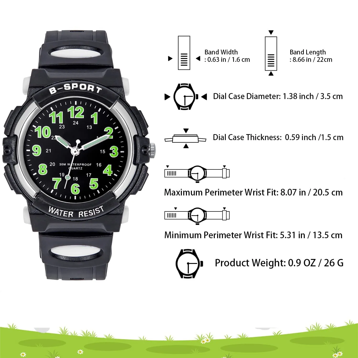 GUUMUXIN Orologio Analogico per Bambini, Impermeabile 30M, 4-12 Anni - immagine 4