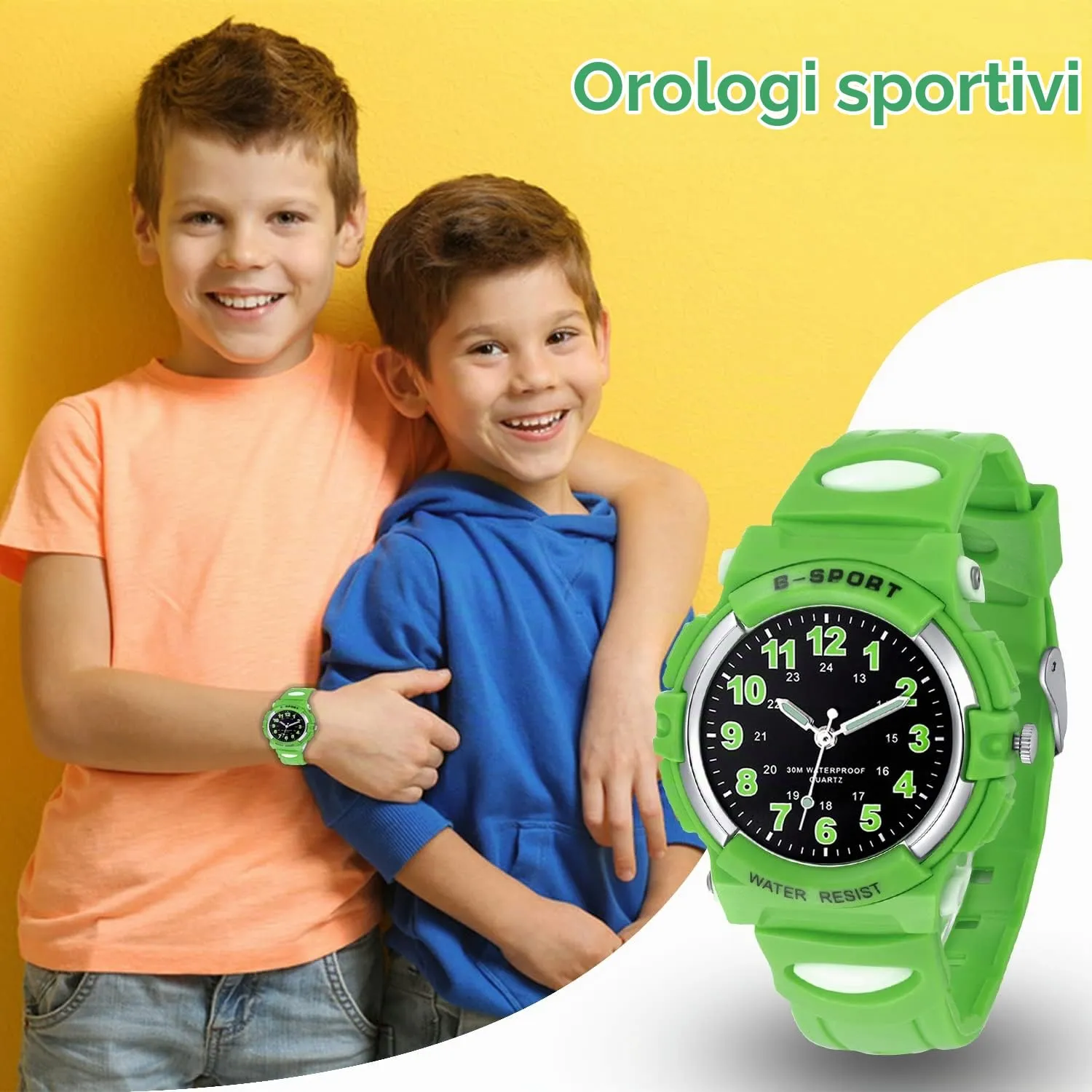 GUUMUXIN Orologio Analogico Bambini, Impermeabile 30M, 4-12 Anni - immagine 2