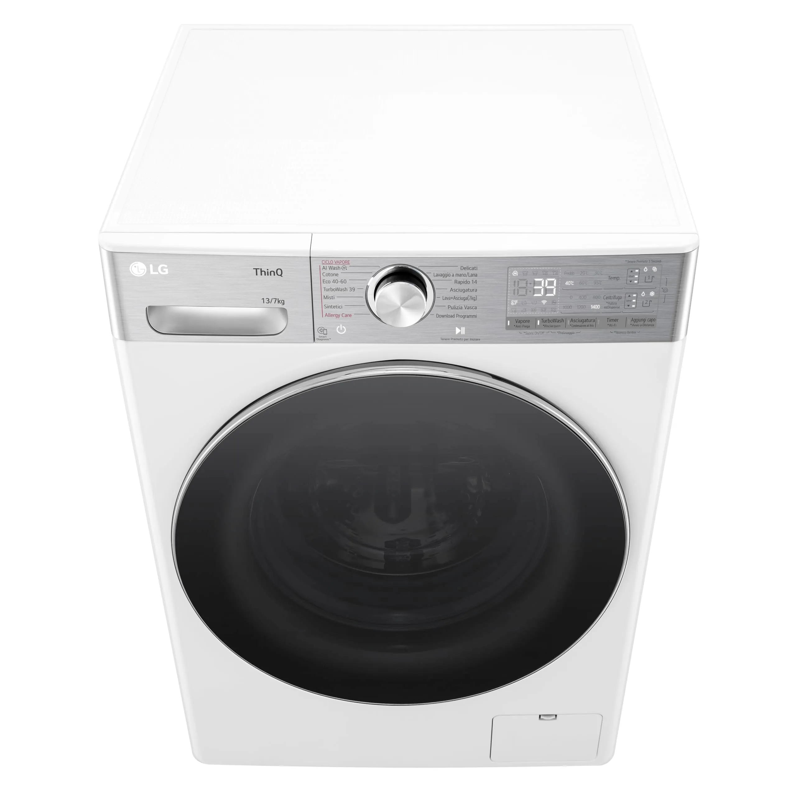LG D4R9513TPWC Lavasciuga 13/7kg Serie R9 Classe D 1400 Giri TurboWash 360 Steam+ Autodosaggio Wi-Fi Bianca - immagine 9