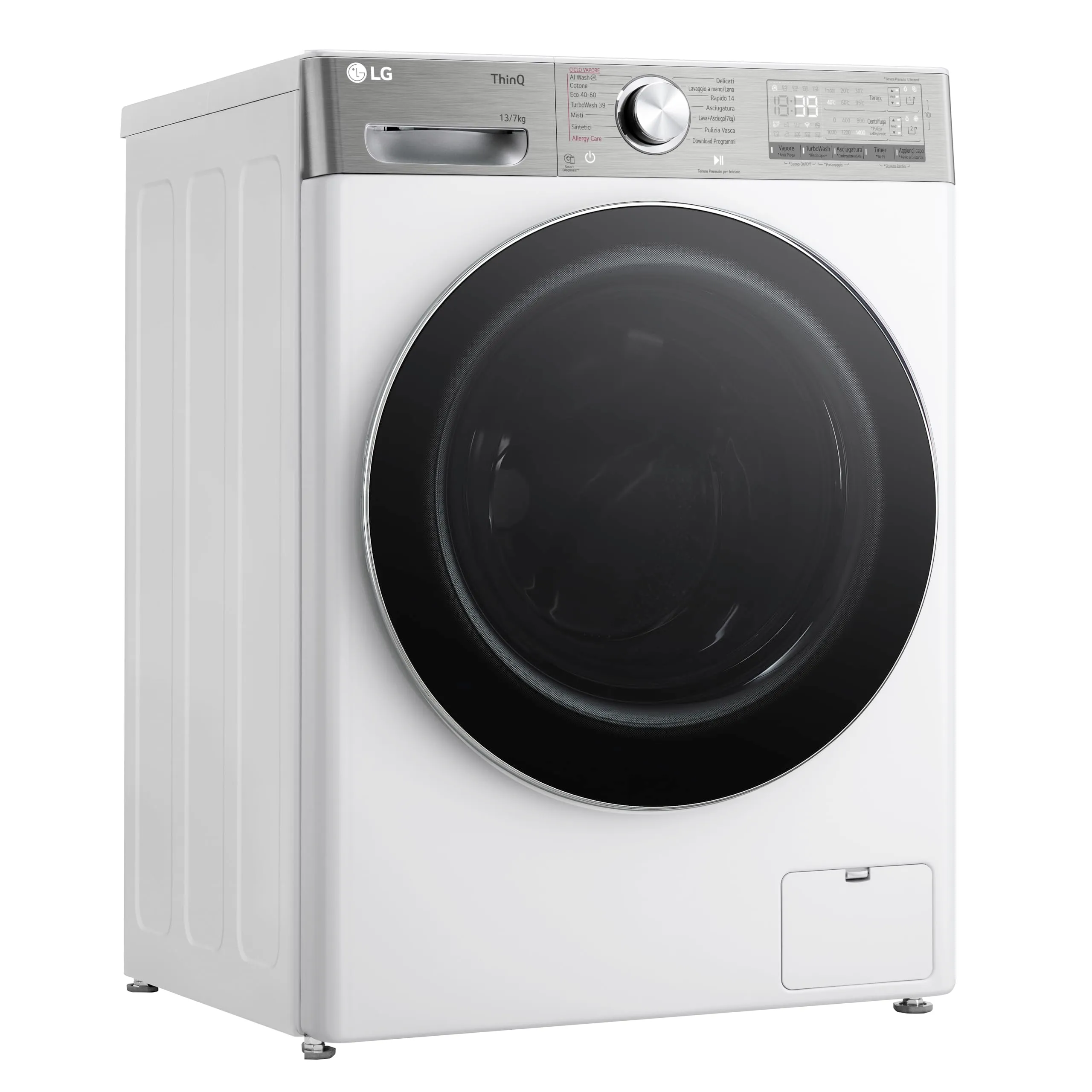 LG D4R9513TPWC Lavasciuga 13/7kg Serie R9 Classe D 1400 Giri TurboWash 360 Steam+ Autodosaggio Wi-Fi Bianca - immagine 10