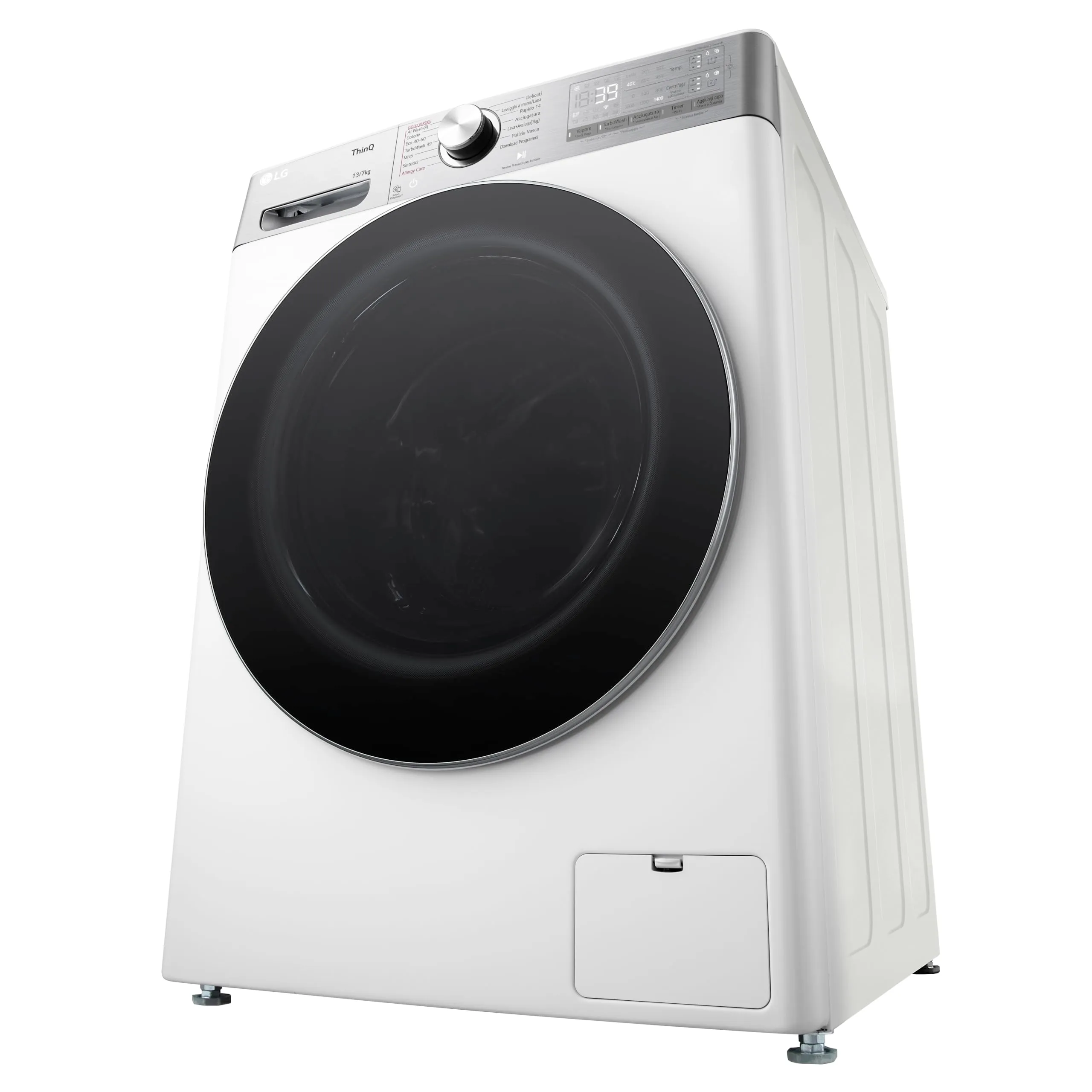 LG D4R9513TPWC Lavasciuga 13/7kg Serie R9 Classe D 1400 Giri TurboWash 360 Steam+ Autodosaggio Wi-Fi Bianca - immagine 13