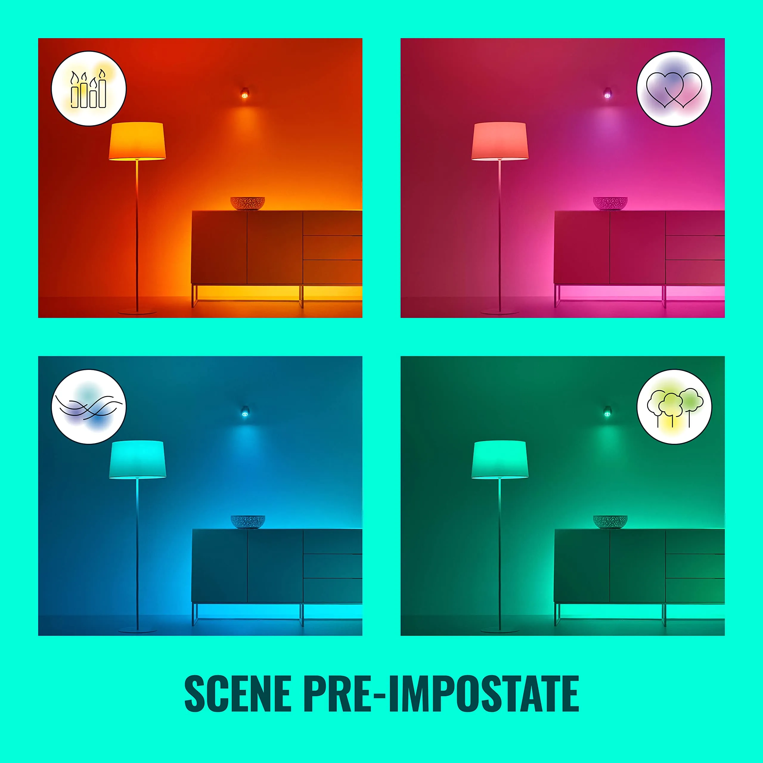 WiZ Striscia LED WiFi, Luce Bianca e Colorata Dimmerabile, 2m, 20W, Tecnologia SpaceSense - immagine 5
