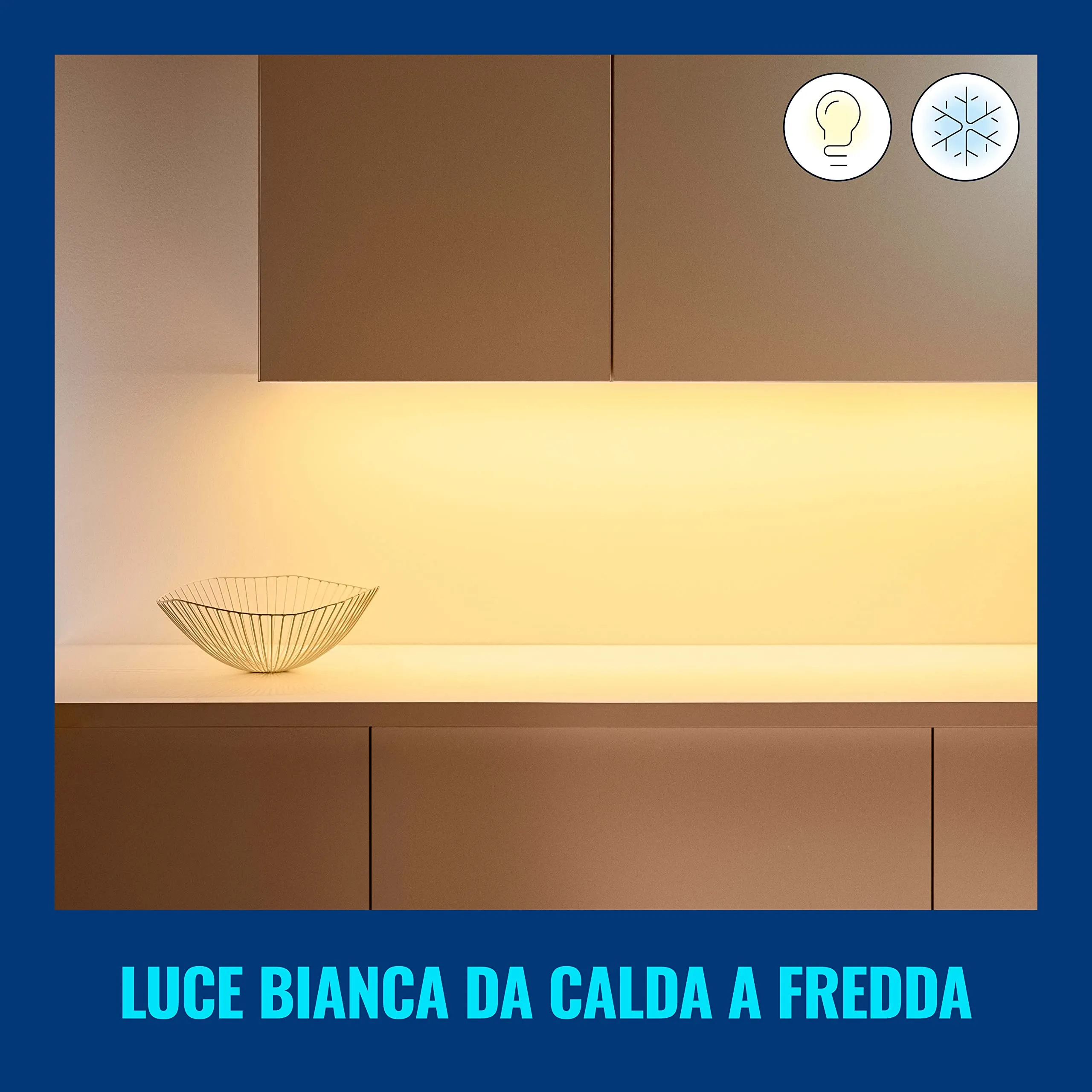 WiZ Striscia LED WiFi, Luce Bianca e Colorata Dimmerabile, 2m, 20W, Tecnologia SpaceSense - immagine 6