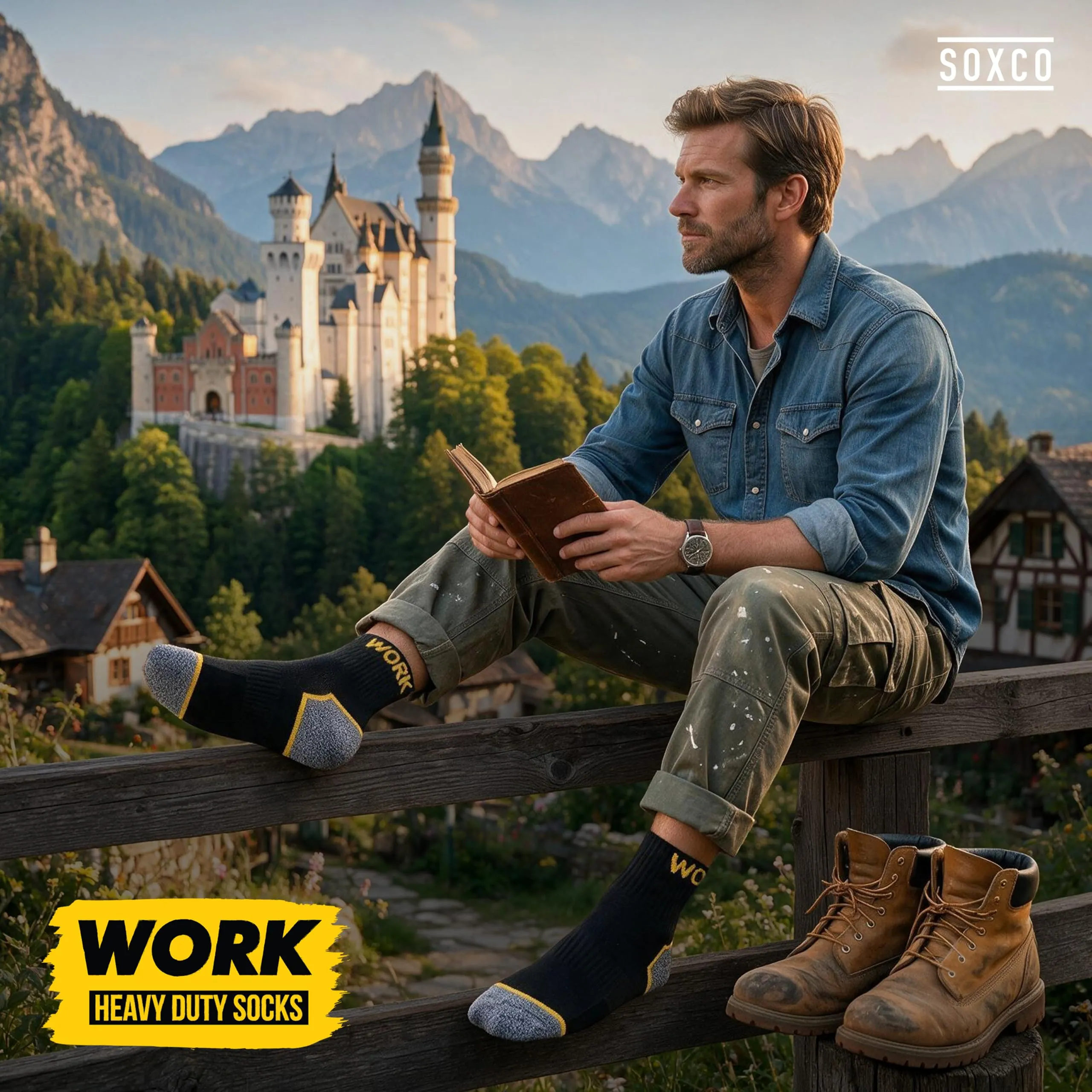 SOXCO Calze da Lavoro Uomo Rinforzate Quarto Lunghe, 10 Paia, 39-42 - immagine 2