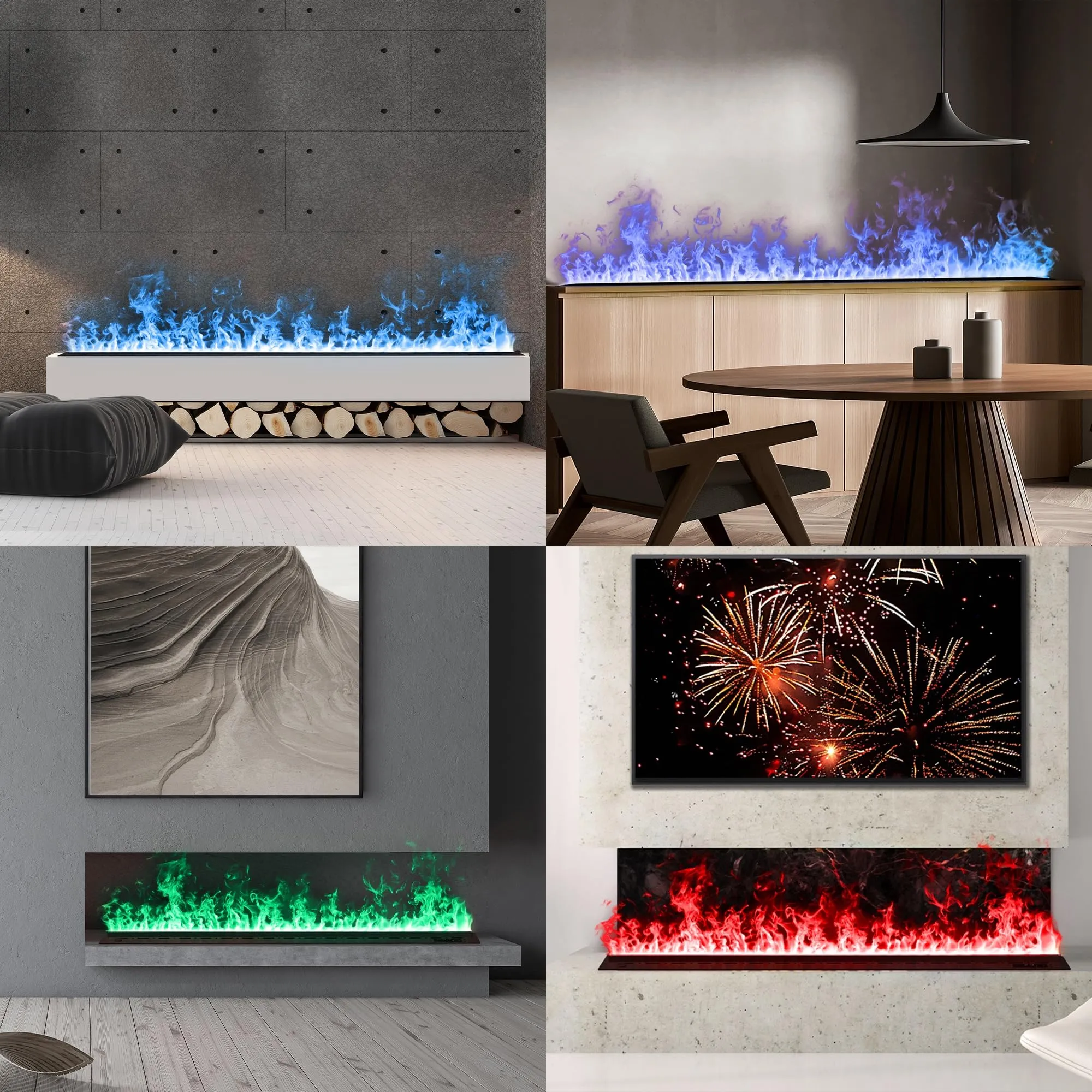 Mexhom Camino a Vapore d'Acqua 9 Colori Fiamma Senza Calore 150cm - immagine 3
