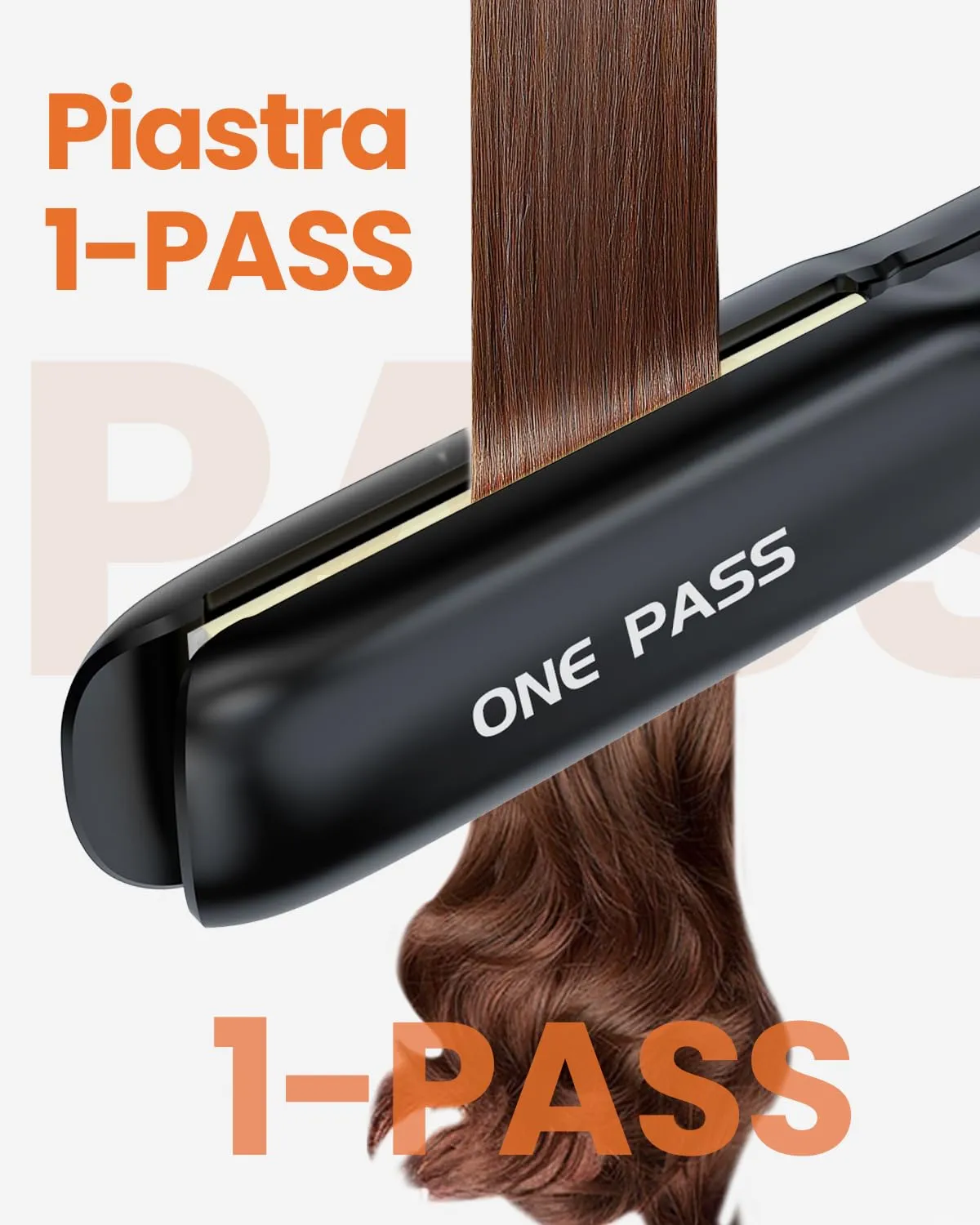 Faszin Piastra per Capelli Professionale in Titanio 30mm 2 in 1, Nero - immagine 3