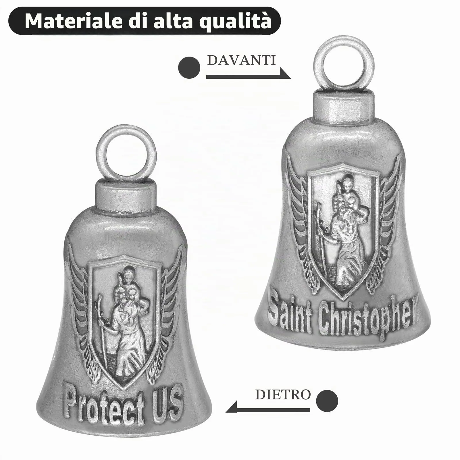 Anwlki Gremlin Campanello per motociclisti con 2 portachiavi, misura M - immagine 3