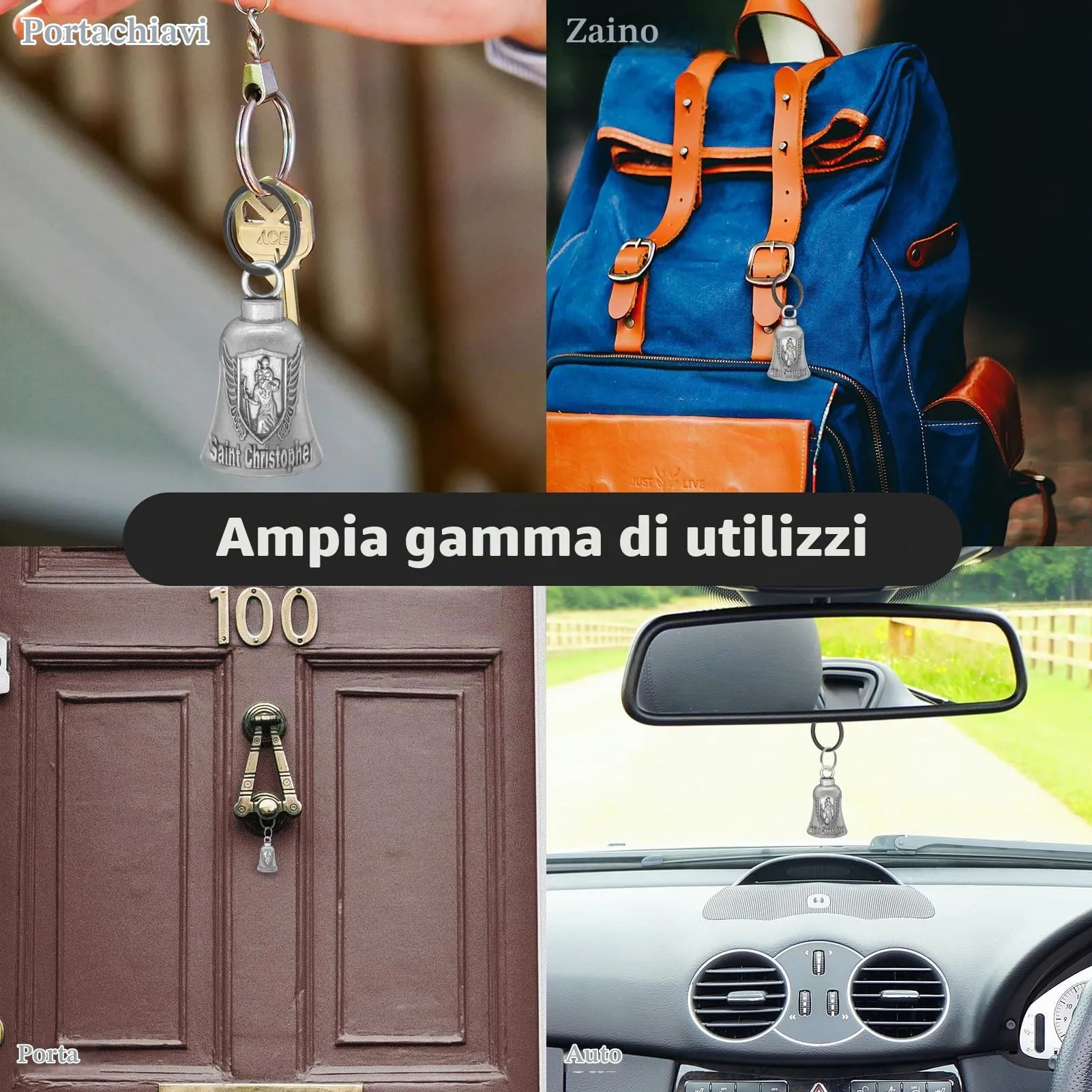 Anwlki Gremlin Campanello per motociclisti con 2 portachiavi, misura M - immagine 6