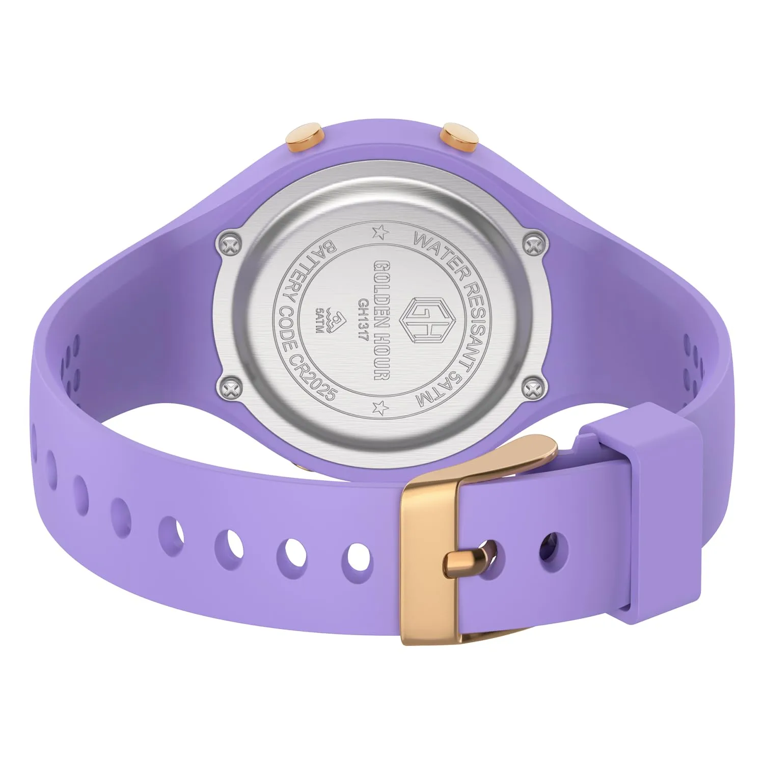 Golden Hour Orologio Digitale Donna Subacqueo 50M GH-1317 Sportivo con Cronometro e Sveglia, Cinturino in Silicone - immagine 4