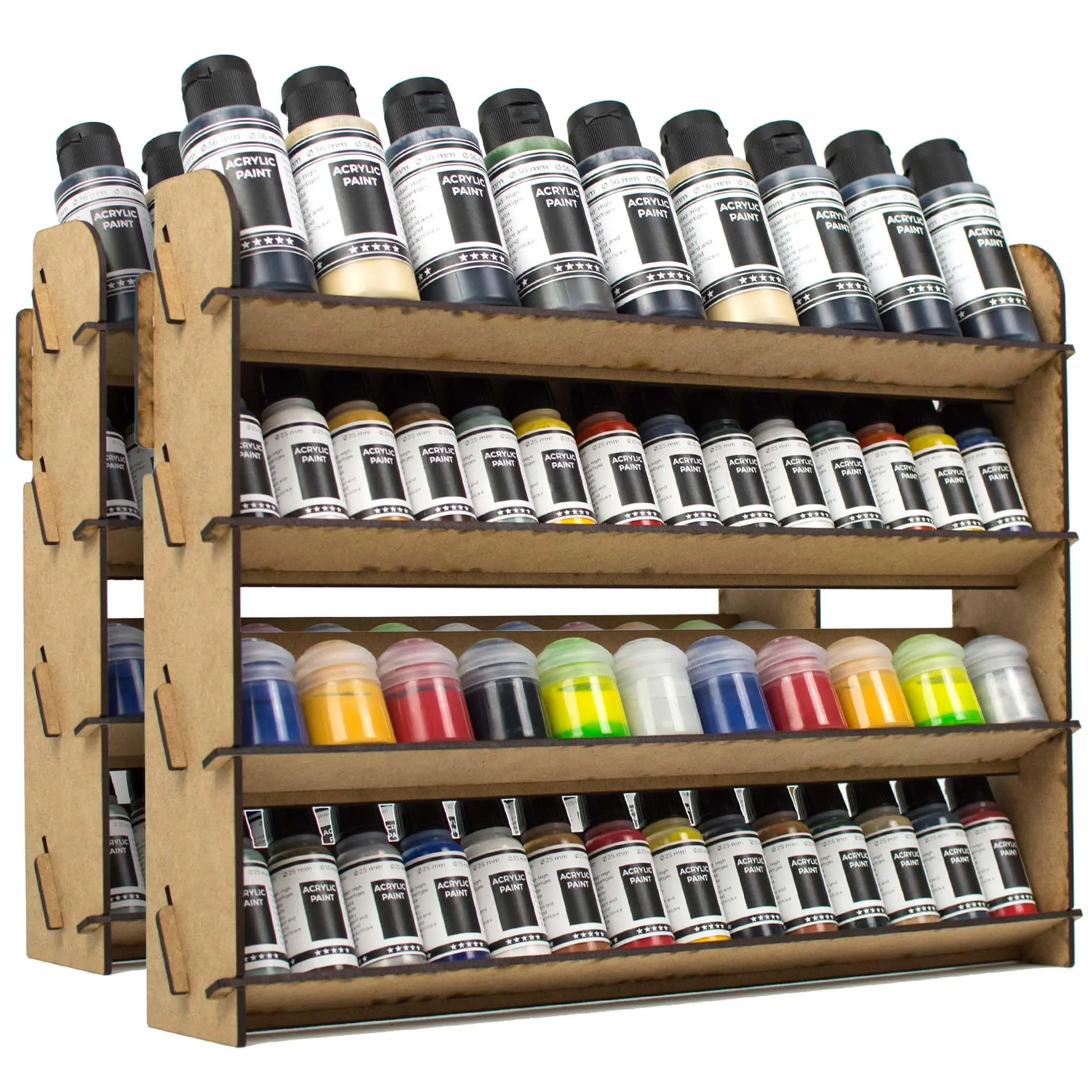 PROSCALE Porta Colori Acrilici per Modellismo, Organizer Espositore per Bottiglie Citadel e Vallejo (2x Universal) - immagine 1