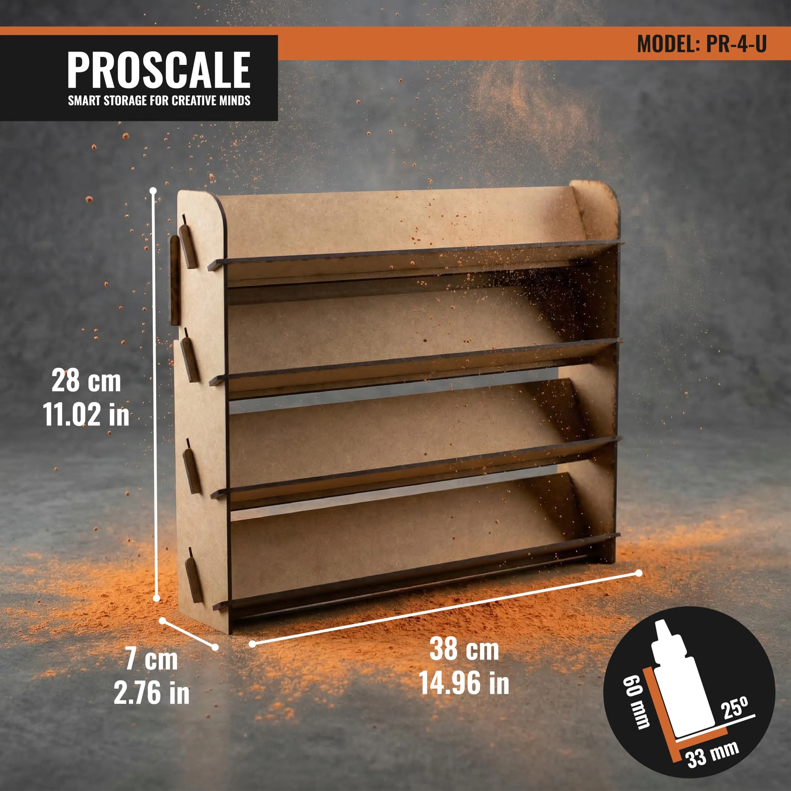 PROSCALE Porta Colori Acrilici per Modellismo, Organizer Espositore per Bottiglie Citadel e Vallejo (2x Universal) - immagine 2