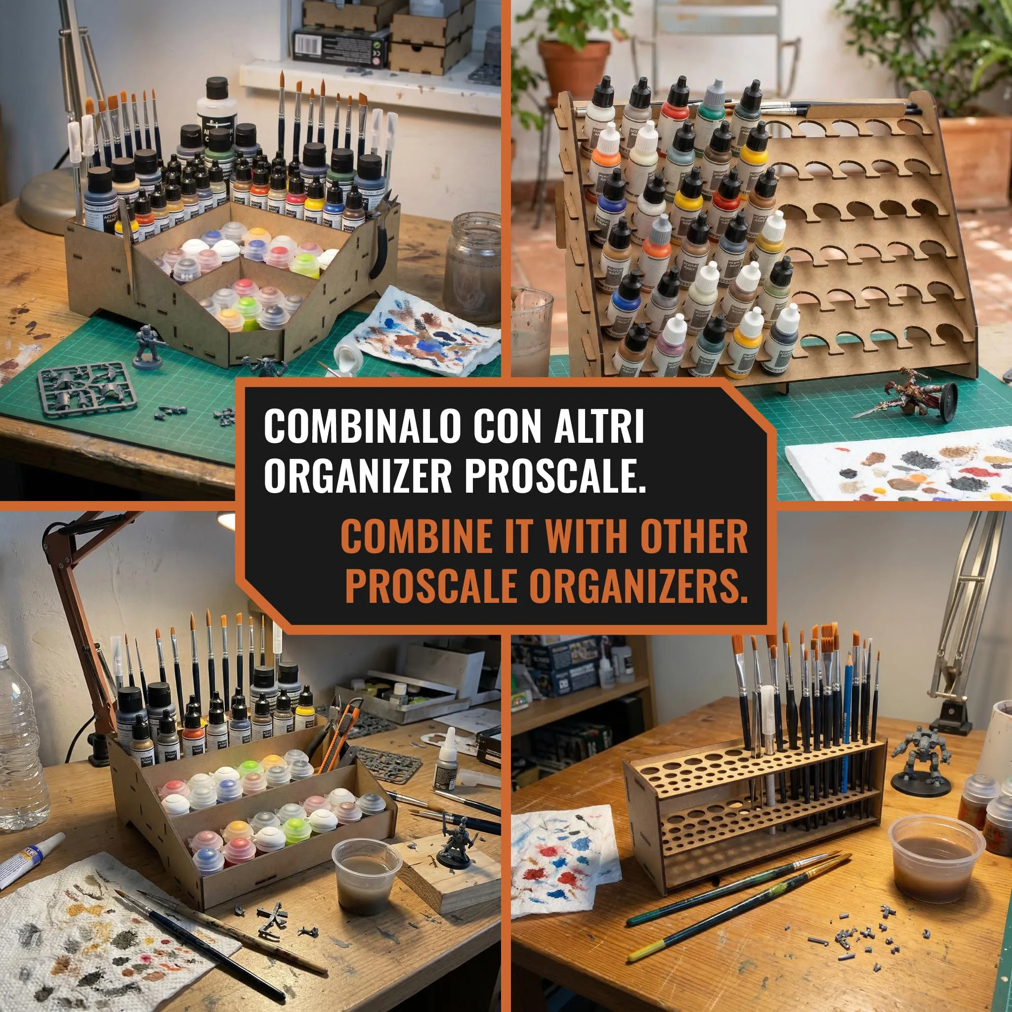 PROSCALE Porta Colori Acrilici per Modellismo, Organizer Espositore per Bottiglie Citadel e Vallejo (2x Universal) - immagine 8