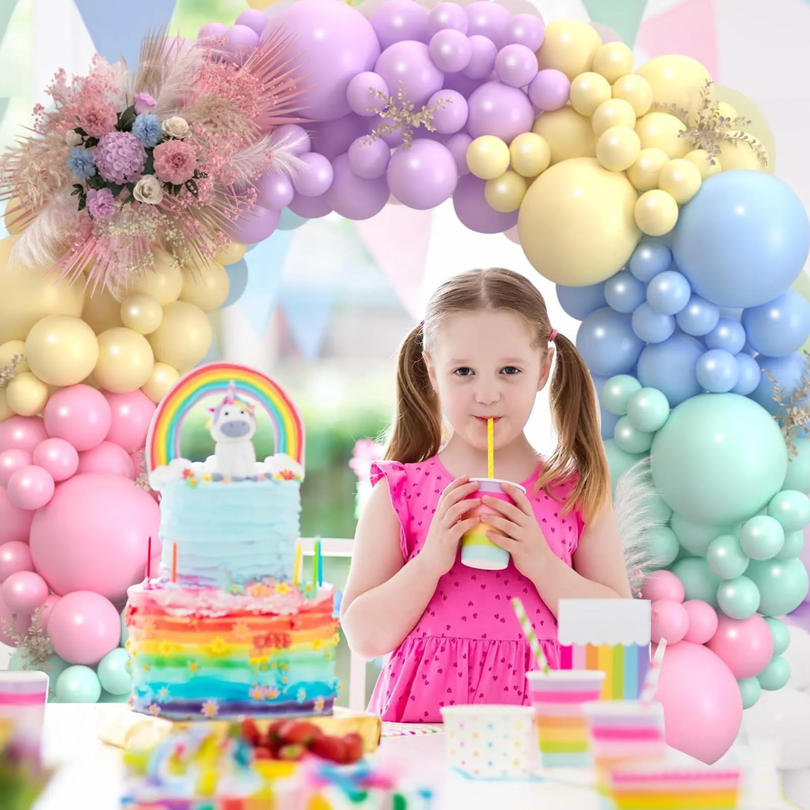 fairymaiden Kit Ghirlanda di Palloncini Macaron Pastello, 141 Pezzi Colori Assortiti - immagine 4