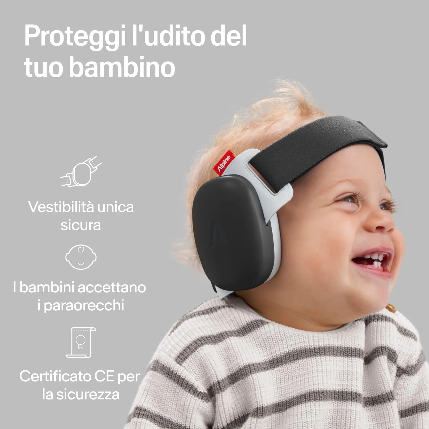 Alpine Muffy Baby Comfort Paraorecchie per Neonati e Bambini, Attenuazione 24 dB, Nero - immagine 2
