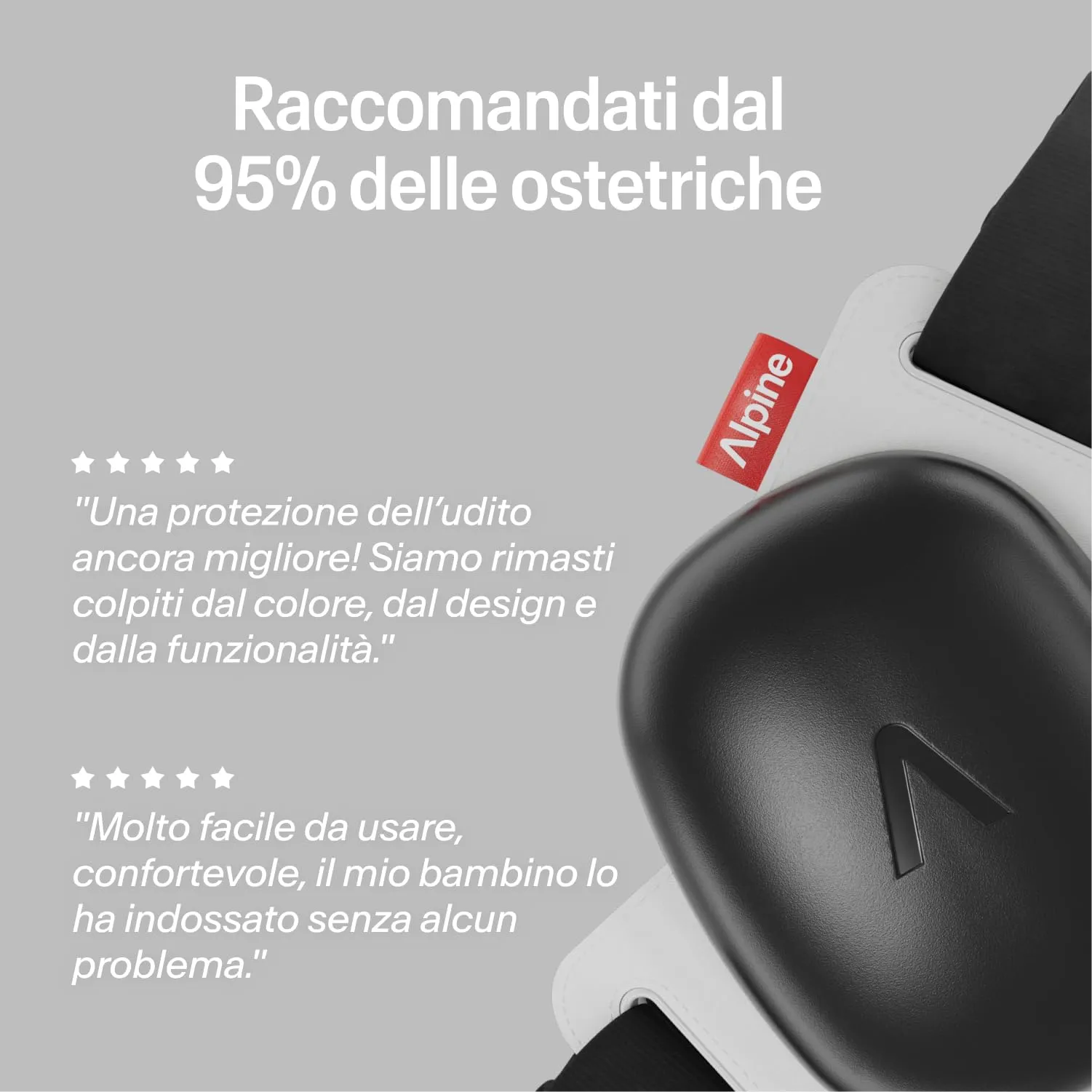 Alpine Muffy Baby Comfort Paraorecchie per Neonati e Bambini, Attenuazione 24 dB, Nero - immagine 5