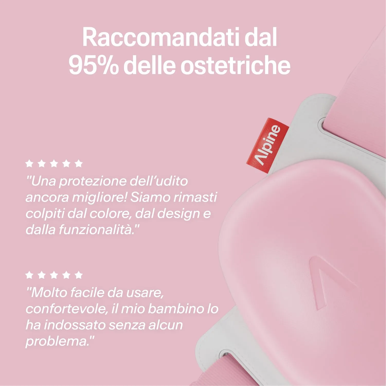 Alpine Muffy Baby Comfort Paraorecchie per Neonati e Bambini, 0-48 Mesi, Attenuazione 24 dB, Rosa - immagine 5
