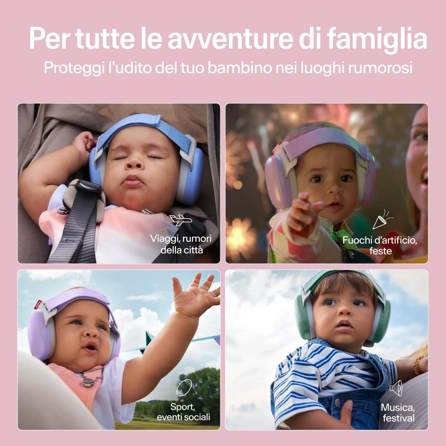 Alpine Muffy Baby Comfort Paraorecchie per Neonati e Bambini, 0-48 Mesi, Attenuazione 24 dB, Rosa - immagine 8