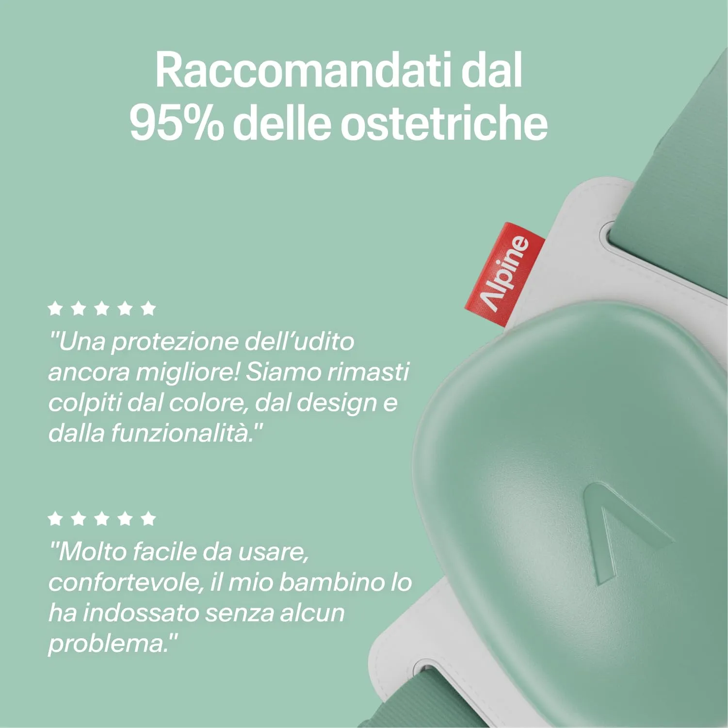 Alpine Muffy Baby Comfort Paraorecchie per Neonati e Bambini, Attenuazione 24 dB, Verde - immagine 5
