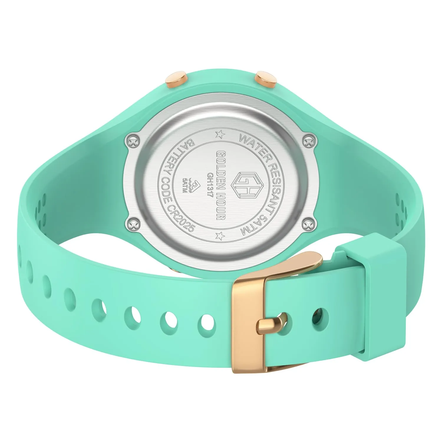 Golden Hour Orologio Digitale Donna GH-1317 Sportivo Subacqueo 50M con Cronometro e Sveglia, Cinturino in Silicone - immagine 4
