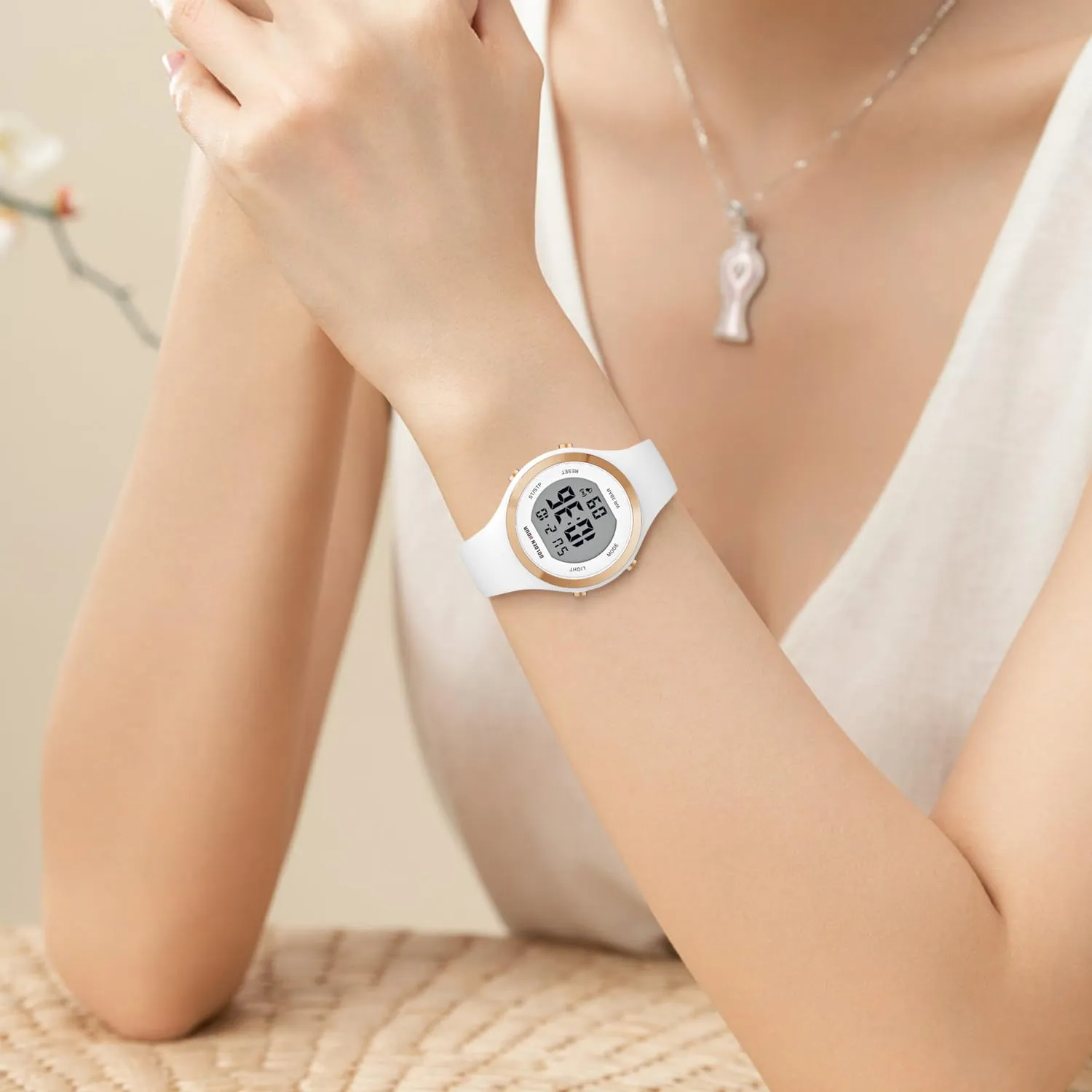 Golden Hour Orologio Digitale Donna Sportivo GH-1317, Impermeabile 50M, Cronometro e Sveglia, Cinturino in Silicone - immagine 8
