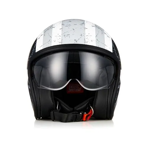 ORIGINE Casco Moto Jet Scooter con Visiera ECE 22-06 Rebel Star Grey, XS - immagine 2