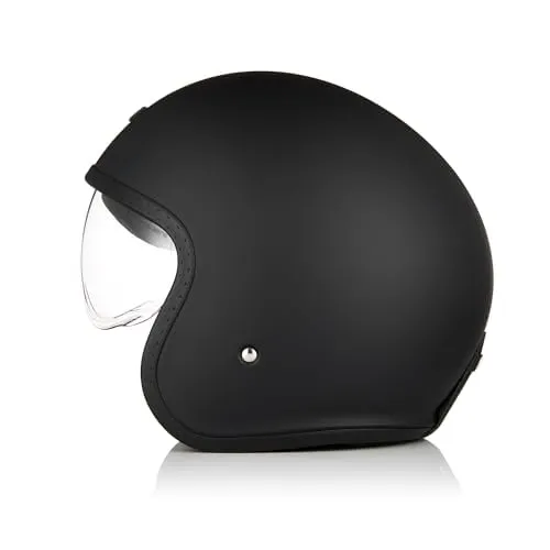 ORIGINE Casco Moto Jet con Visiera ECE 22-06, Solid Matt Black, XS - immagine 6