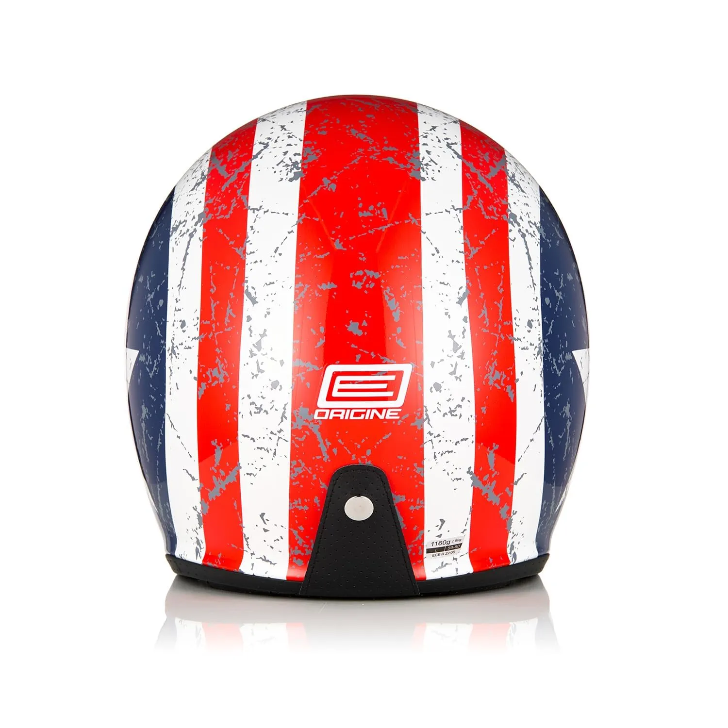 ORIGINE Jet Motorcycle Scooter Helmet ECE 22-06 Rebel Star Matt Blue Red, M - immagine 4