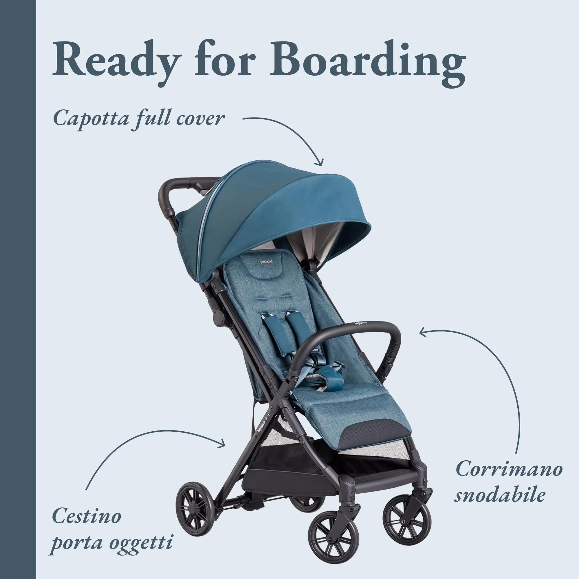 Inglesina Quid 2 Passeggino leggero, Manta Blue - immagine 2