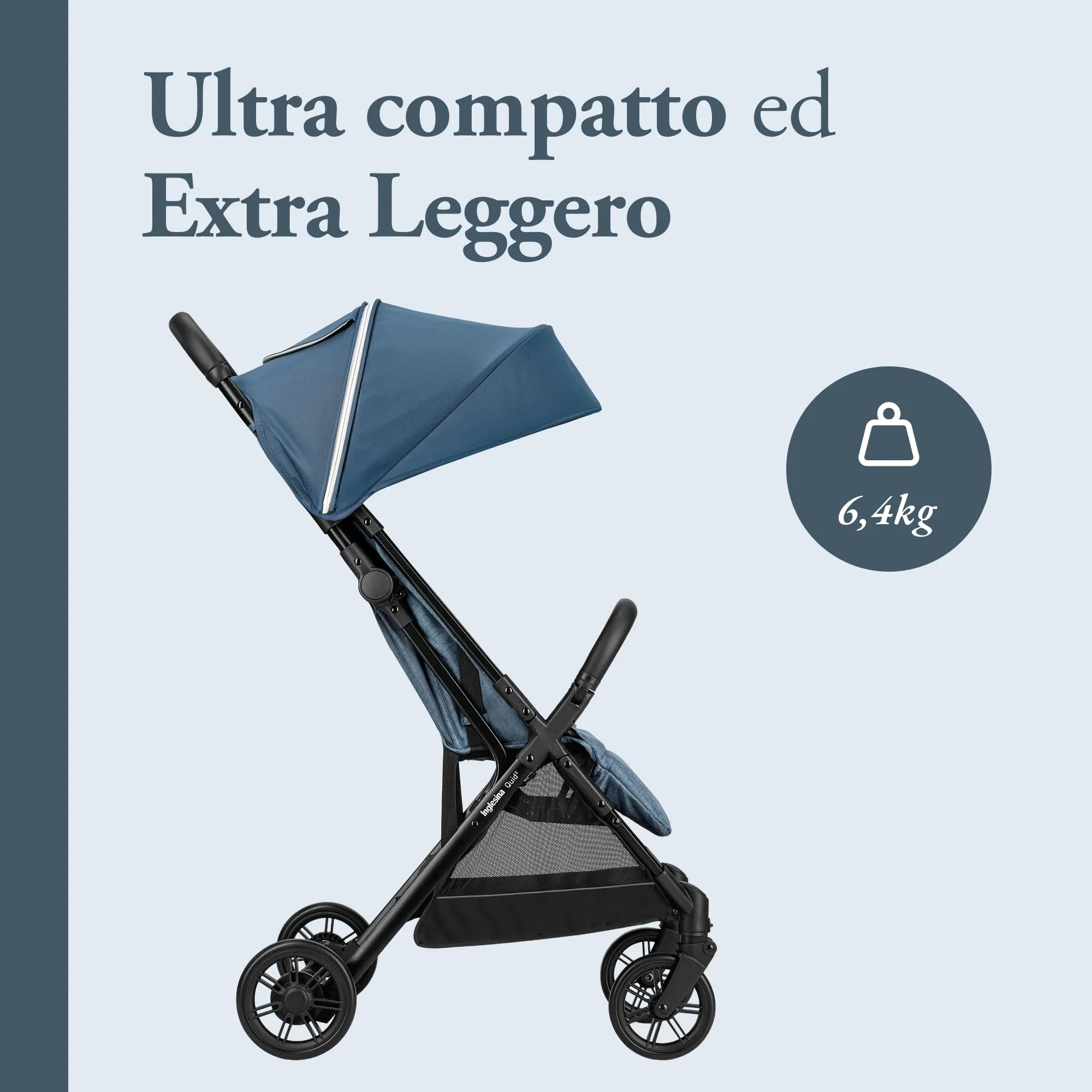 Inglesina Quid 2 Passeggino leggero, Manta Blue - immagine 3