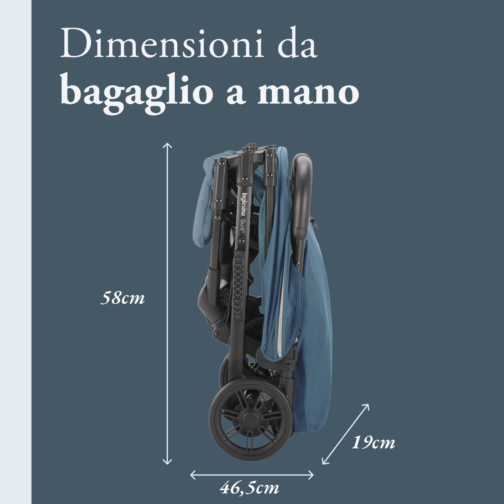 Inglesina Quid 2 Passeggino leggero, Manta Blue - immagine 4