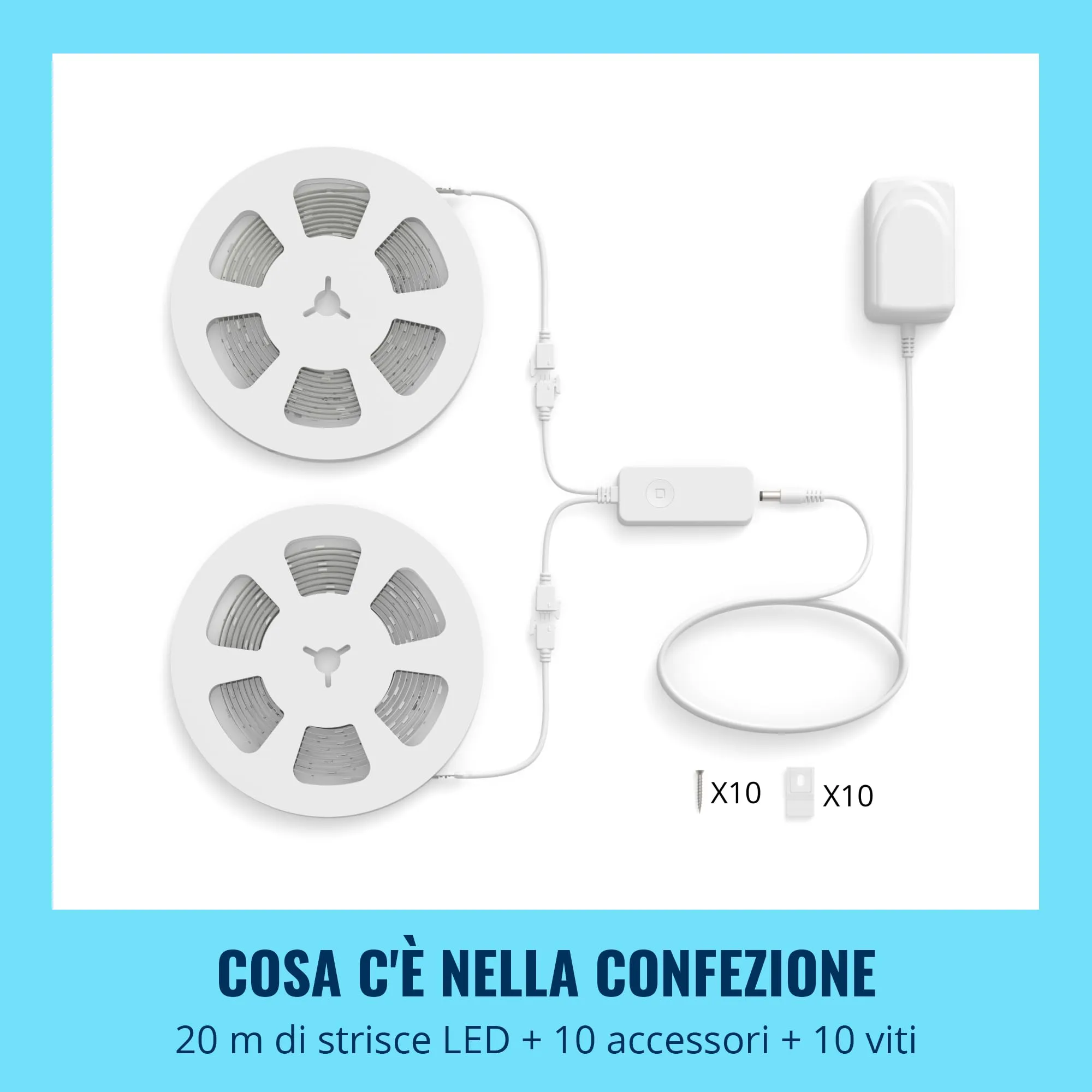 WiZ Striscia LED RGBIC 20m, 16 milioni di colori e sfumature di bianco, Wi-Fi, controllo vocale/app, compatibile con Google Home, Alexa e HomeKit - immagine 6
