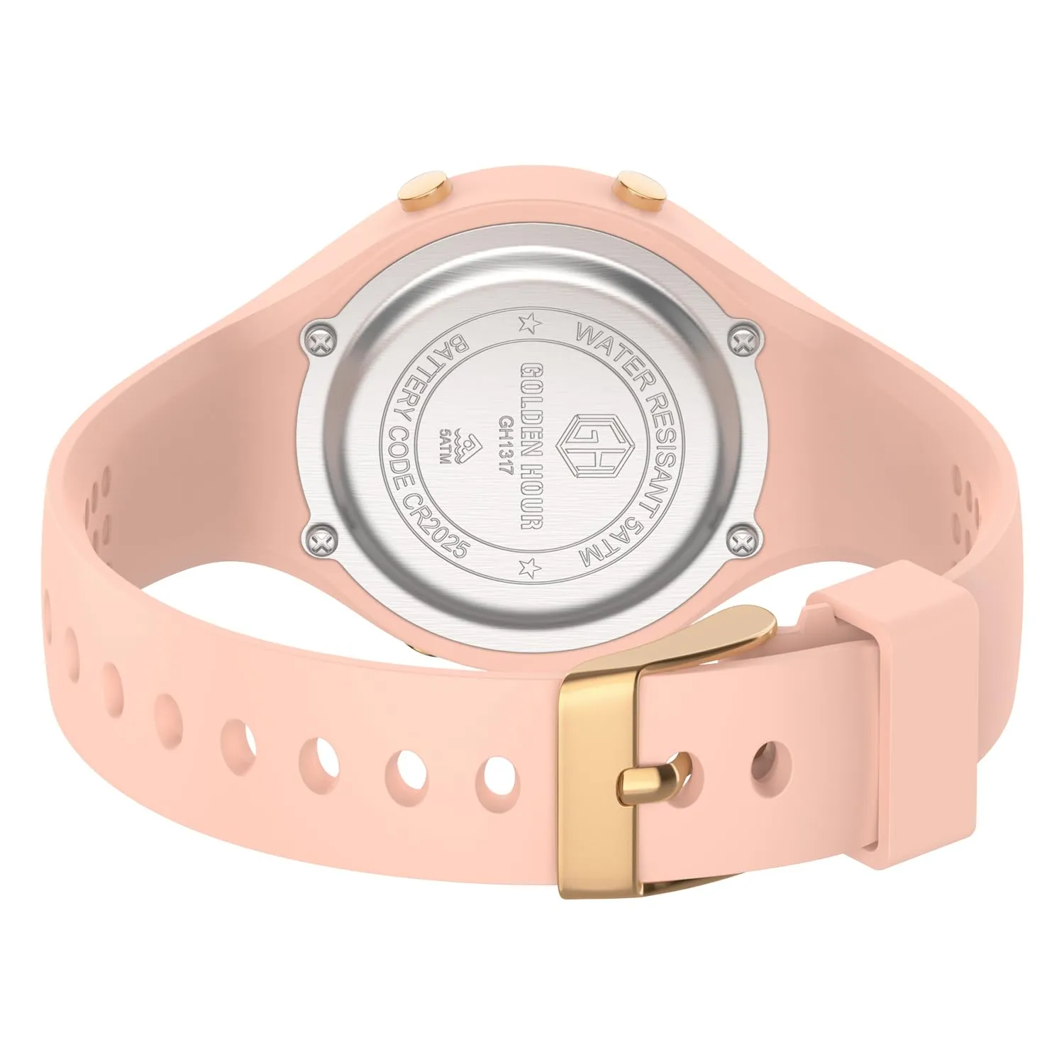 GOLDEN HOUR Orologio Digitale Donna GH-1317 Subacqueo 50M Sportivo con Cronometro e Sveglia, Cinturino in Silicone - immagine 4