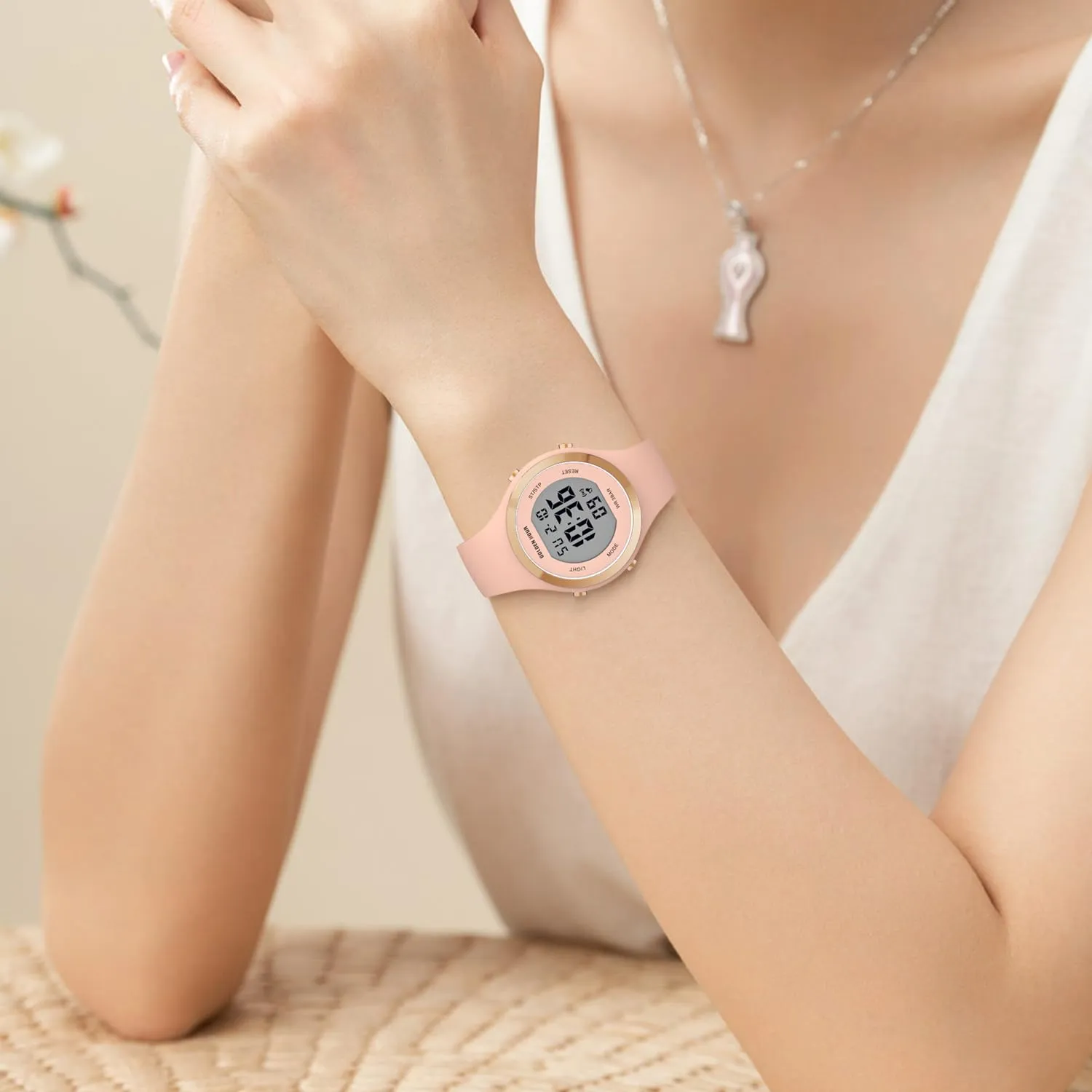 GOLDEN HOUR Orologio Digitale Donna GH-1317 Subacqueo 50M Sportivo con Cronometro e Sveglia, Cinturino in Silicone - immagine 8