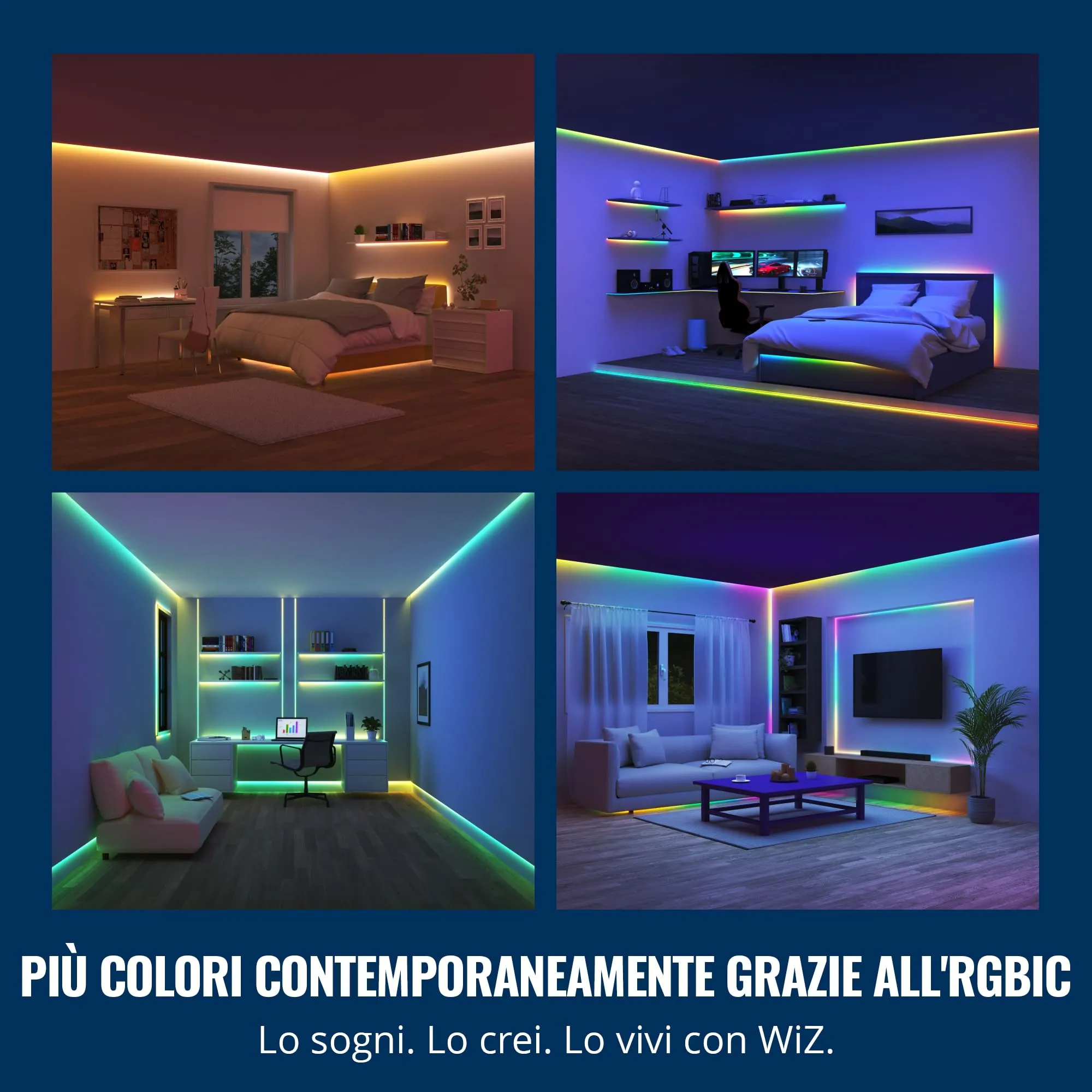 WiZ Striscia LED Smart RGB, 5m, Tagliabile - immagine 3