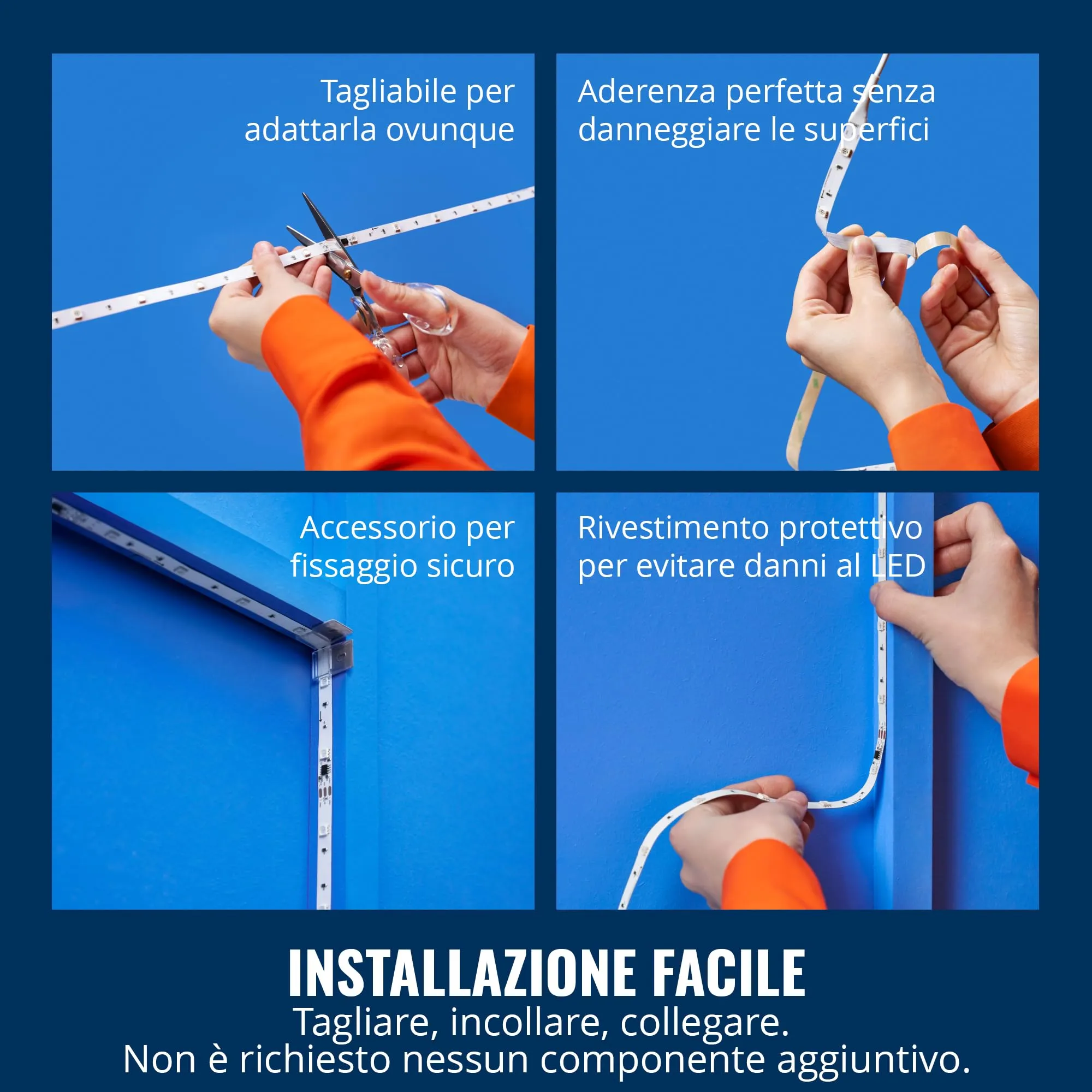 WiZ Striscia LED Smart RGB, 5m, Tagliabile - immagine 5