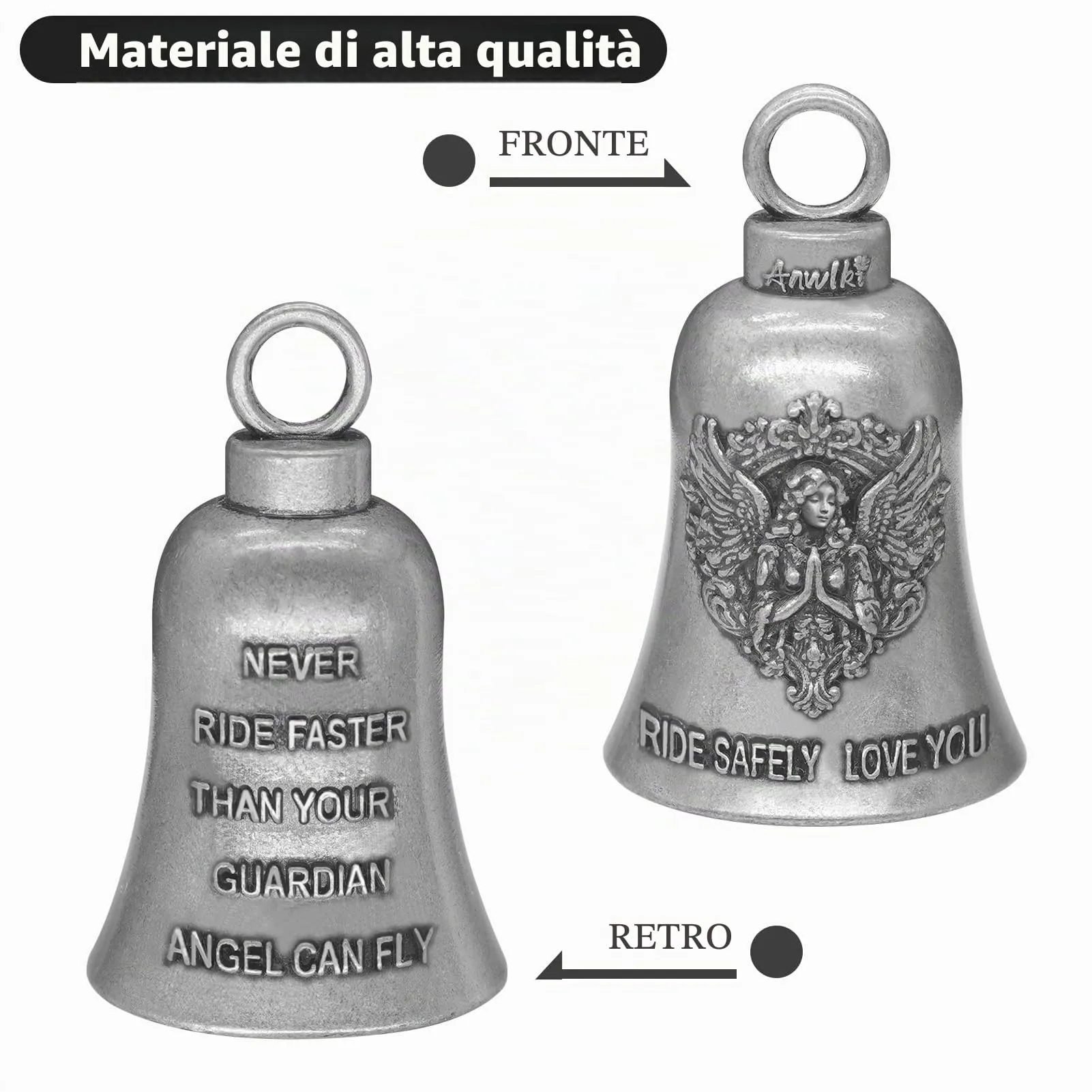 Anwlki Campana Gremlin per Motociclista con Portachiavi, M - immagine 3